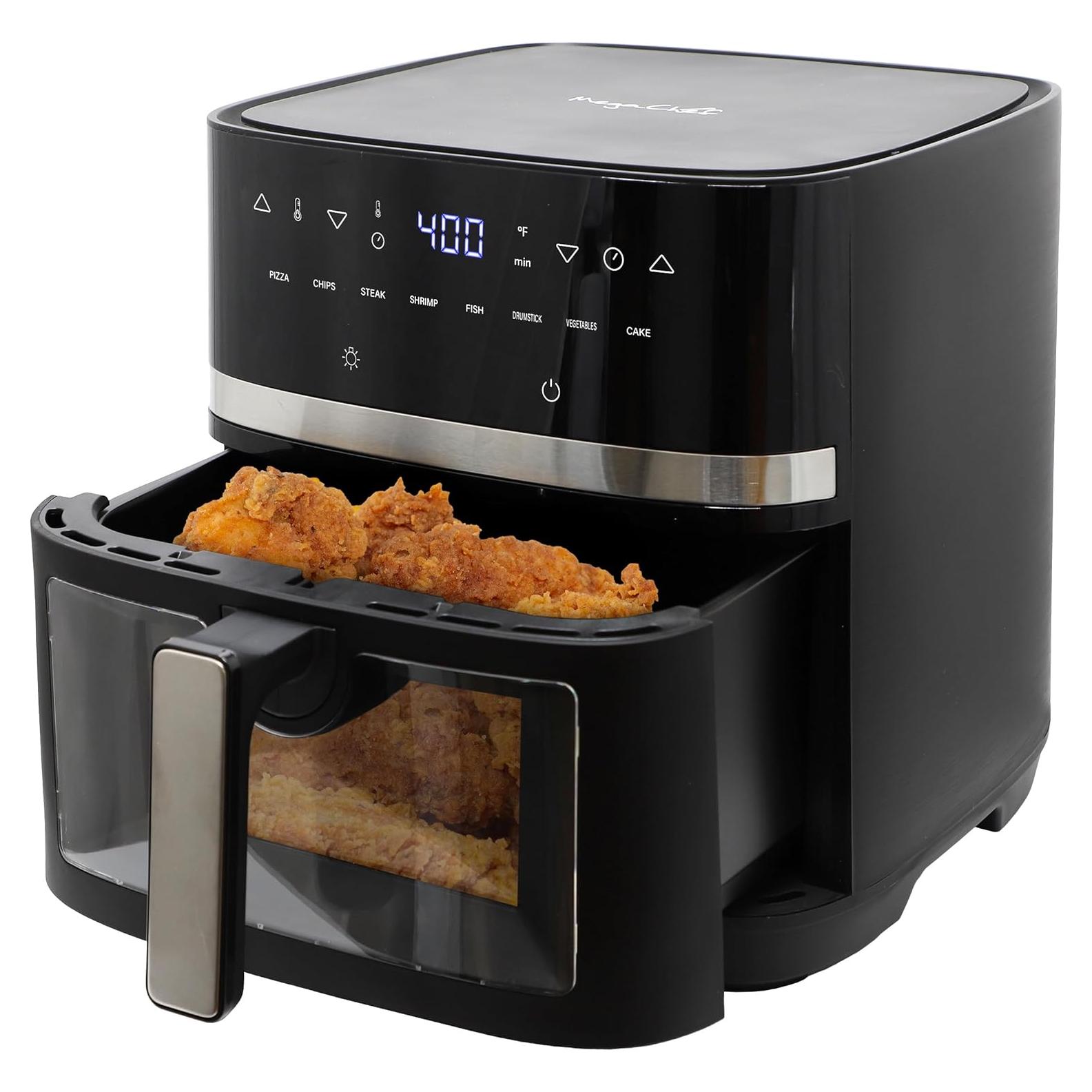 Freidora Digital MegaChef 8.5 Cuartos 1700W Temperatura Ajustable