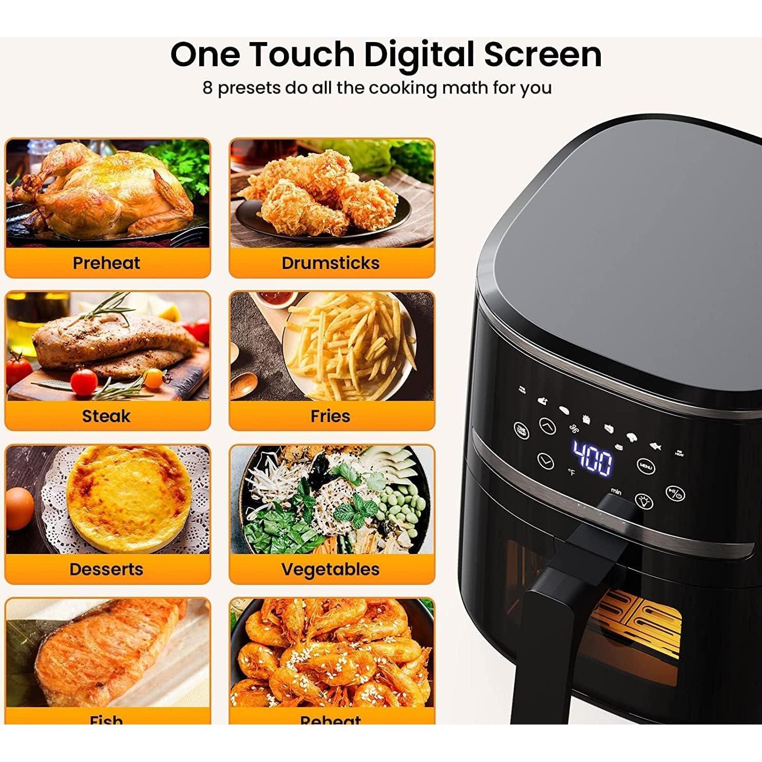 Freidora de Aire GarveeHome 5QT 8 en 1 Digital Antiadherente