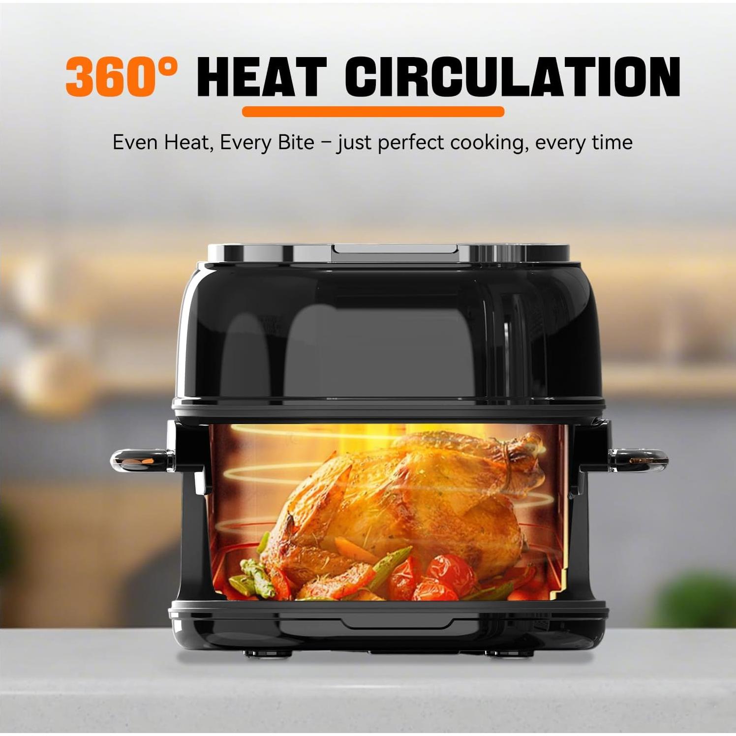 Freidora de aire Kaitol KAF002 de 6.5L con vidrio visible