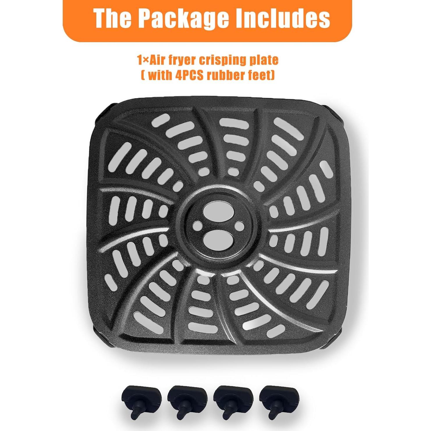 Plato Crisper Antiadherente Gourmia GAF414 4QT - Acero al Carbono