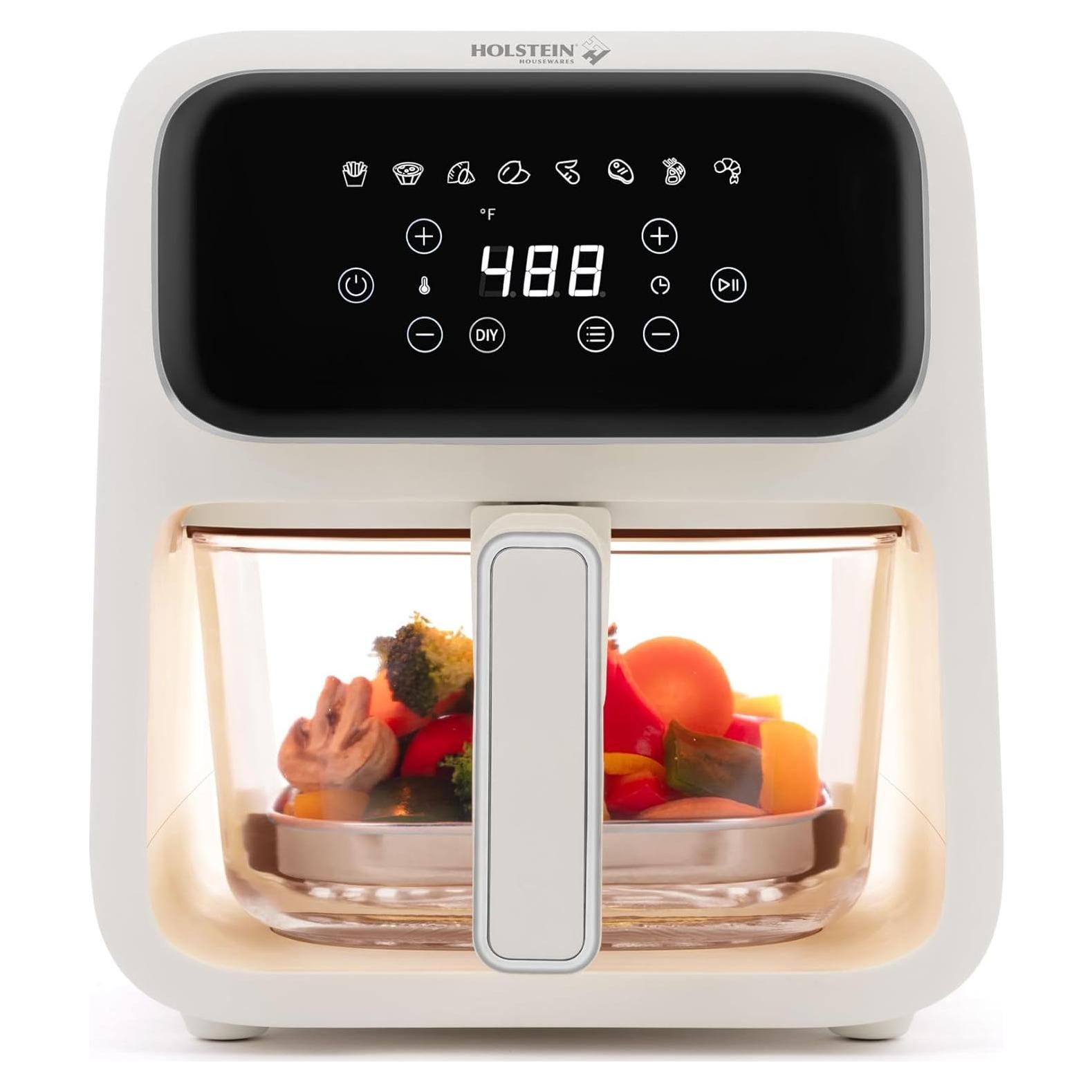 Freidora de Aire Digital Holstein Housewares 4.2L con Canasta de Vidrio
