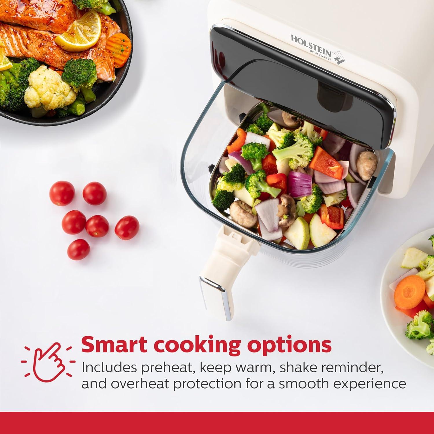 Freidora de Aire Digital Holstein Housewares 4.2L con Canasta de Vidrio