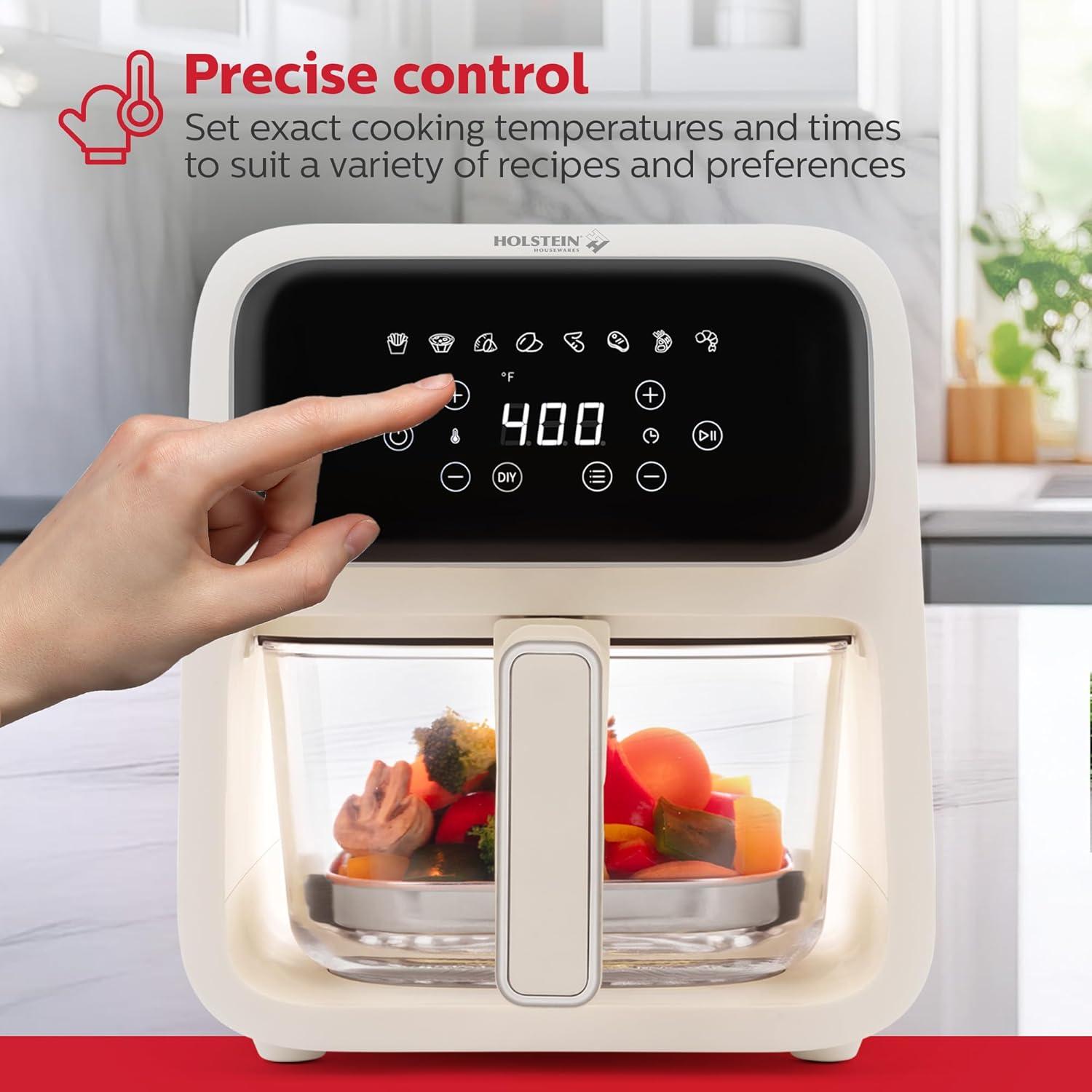 Freidora de Aire Digital Holstein Housewares 4.2L con Canasta de Vidrio