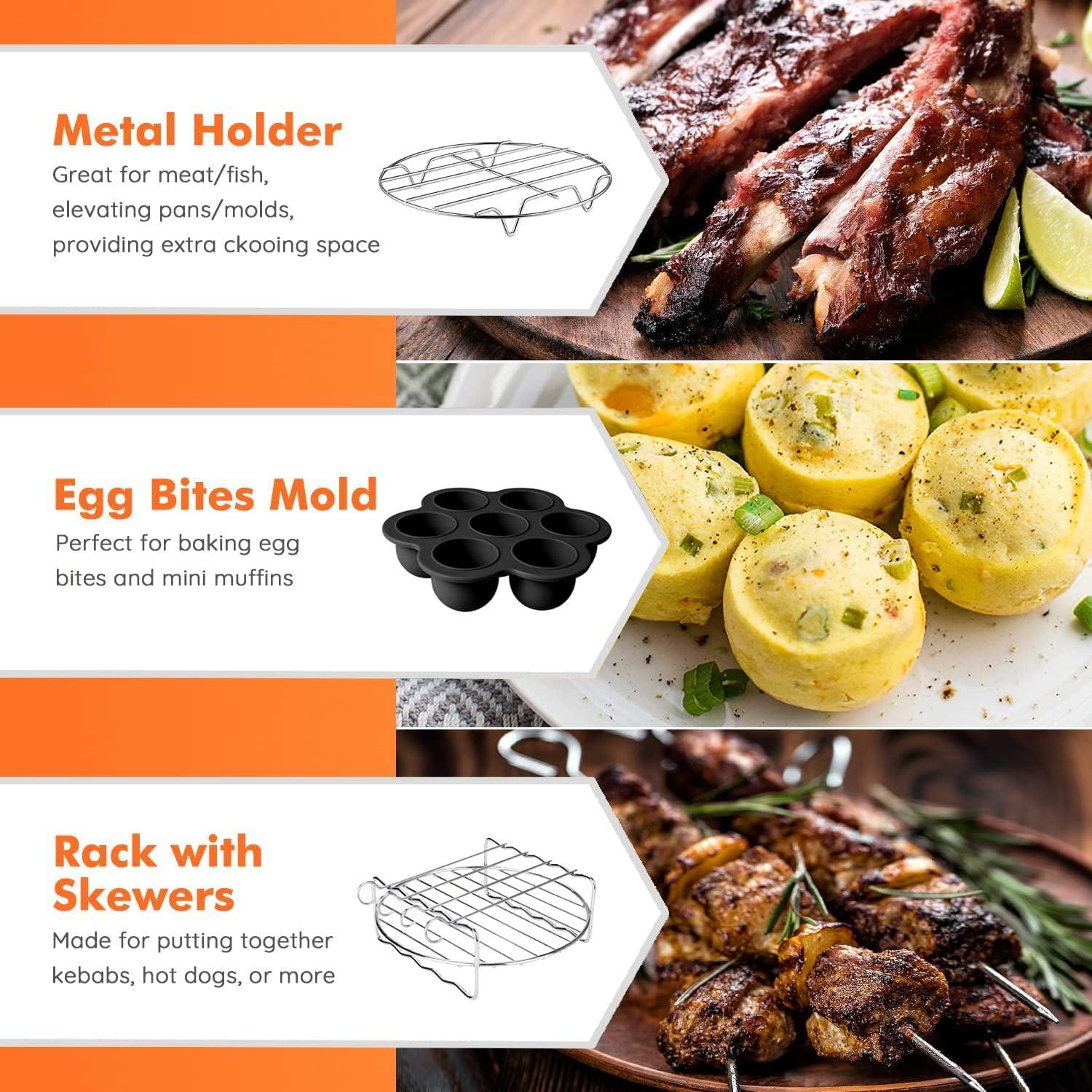 Accesorios para Freidora de Aire RHM 10 Piezas 5.8-8QT