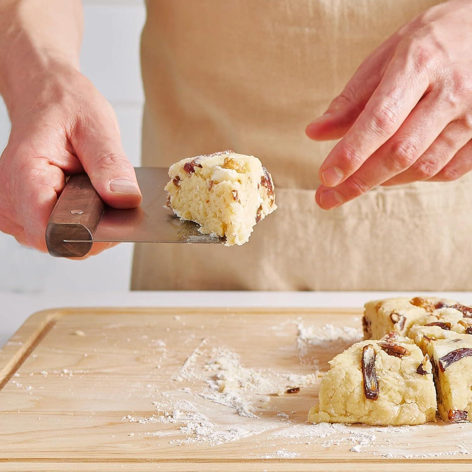 Raspador de Acero Inoxidable Misen con Mango de Nogal 16.8x11.2cm