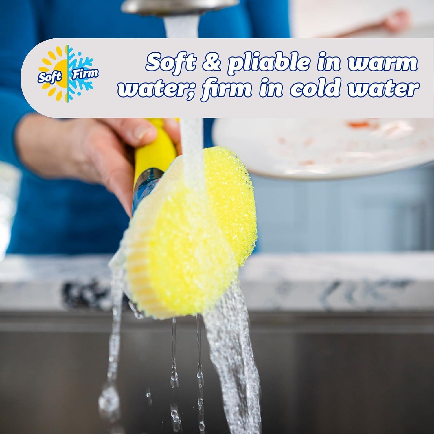 Cepillo de Platos Scrub Daddy Dish Daddy Amarillo con Dispensador