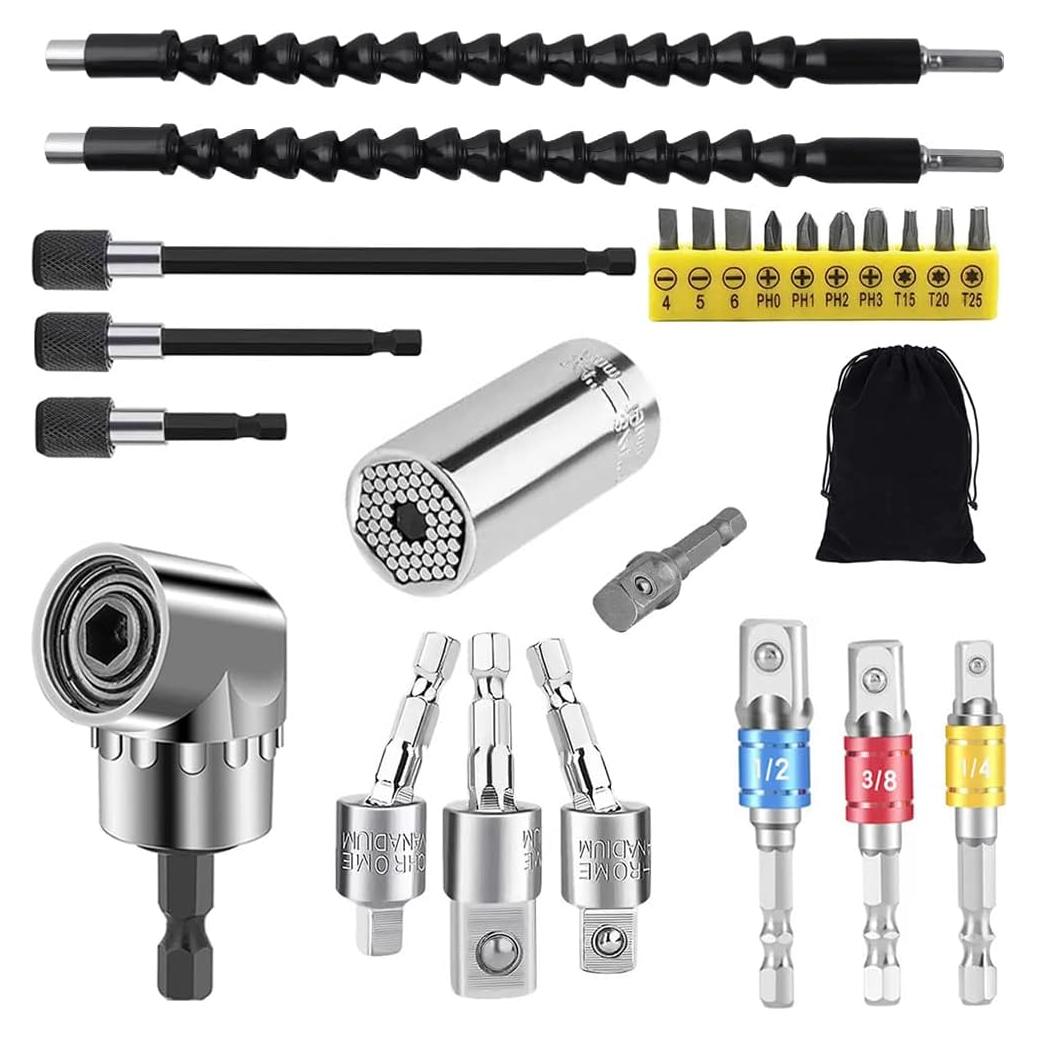 Juego de Herramientas de Extensión FOUUA con Adaptadores y Llave Universal