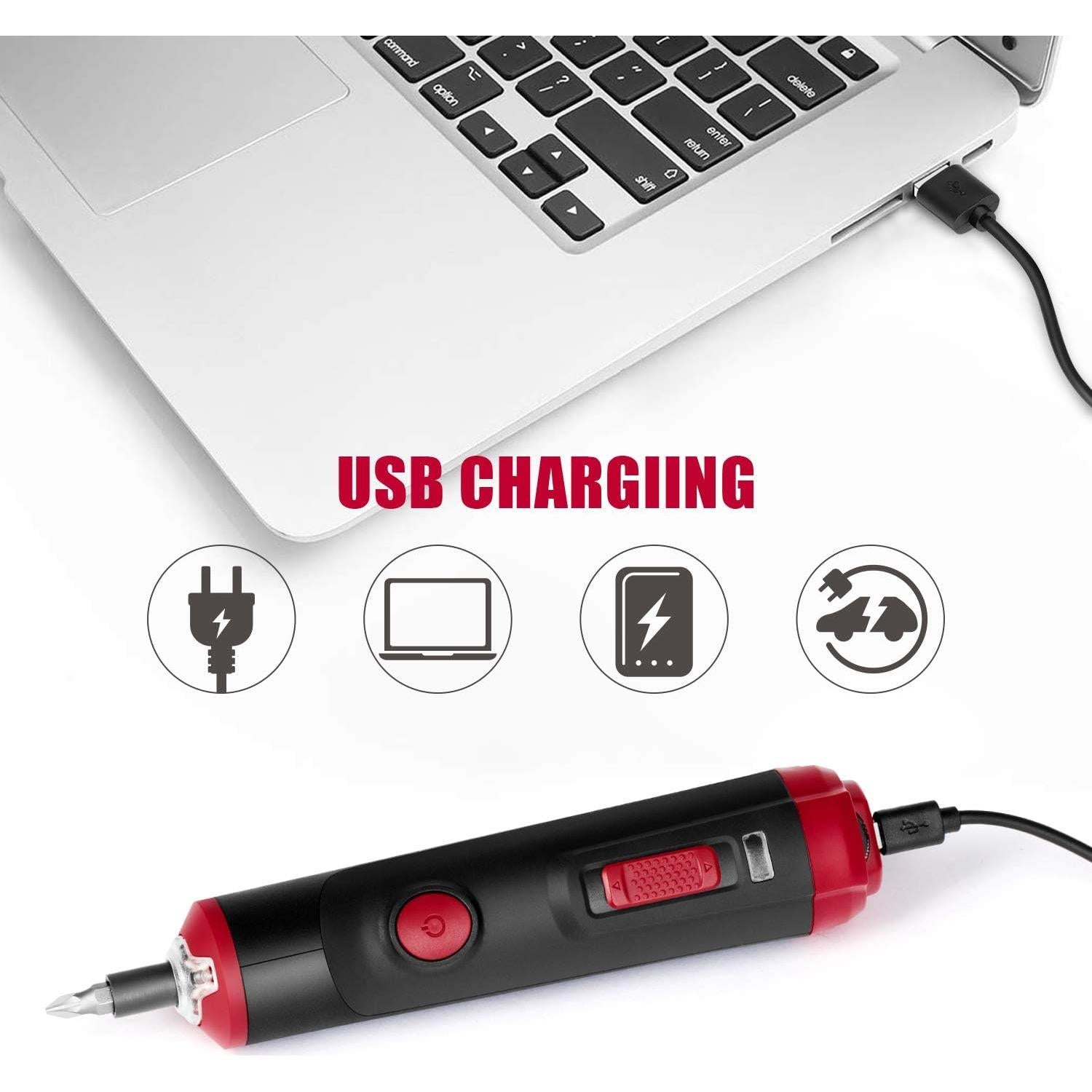 Destornillador Eléctrico Mini Inalámbrico Eastvolt 4V con 32 Puntas