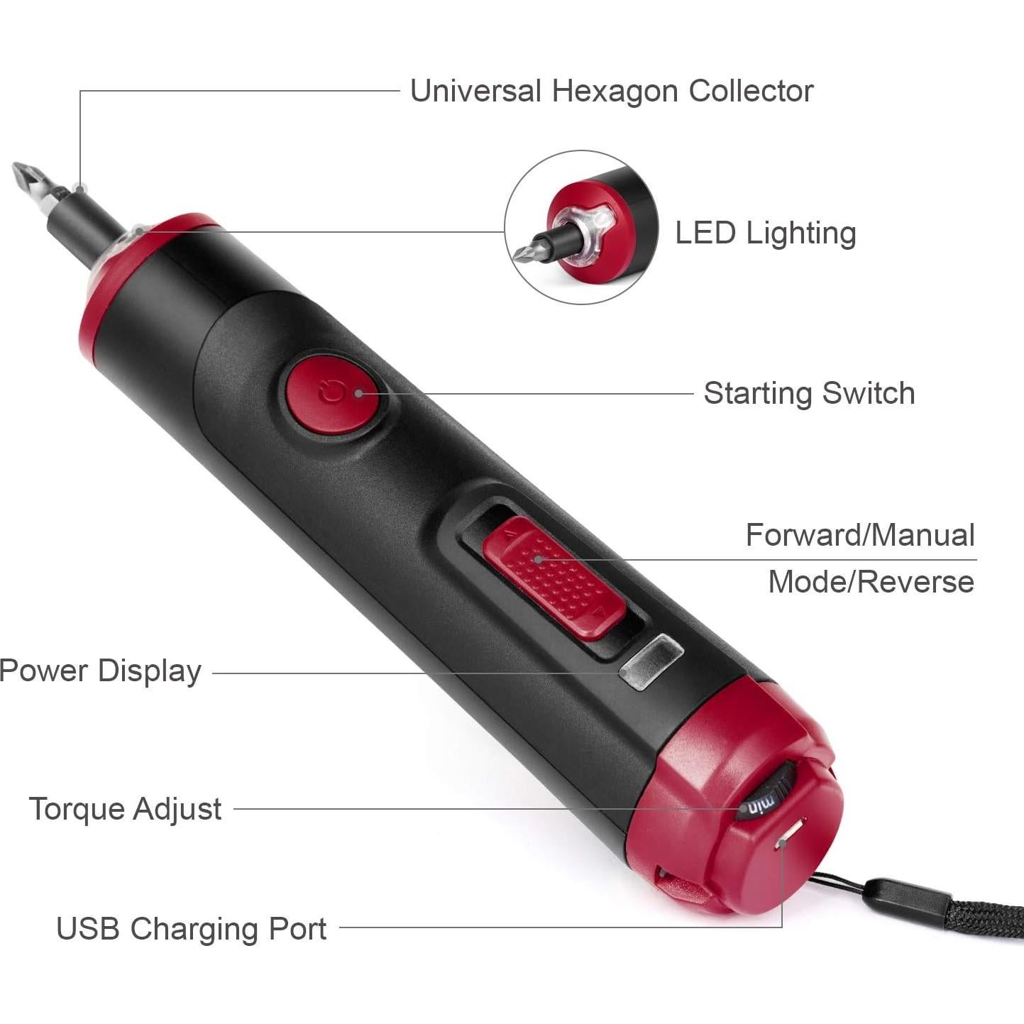 Destornillador Eléctrico Mini Inalámbrico Eastvolt 4V con 32 Puntas