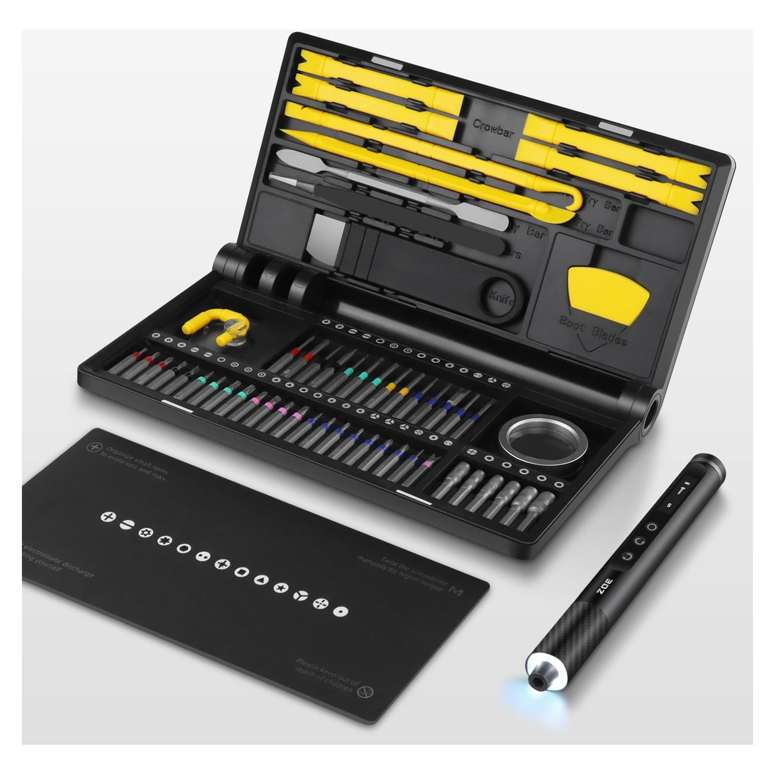 Juego de Destornilladores Eléctrico ZOE 71 en 1 con Luz LED