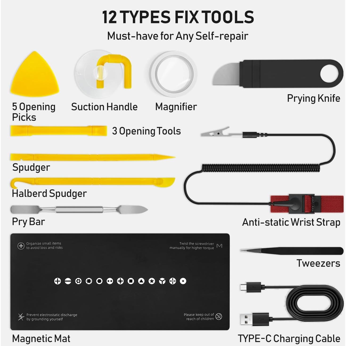 Juego de Destornilladores Eléctrico ZOE 71 en 1 con Luz LED