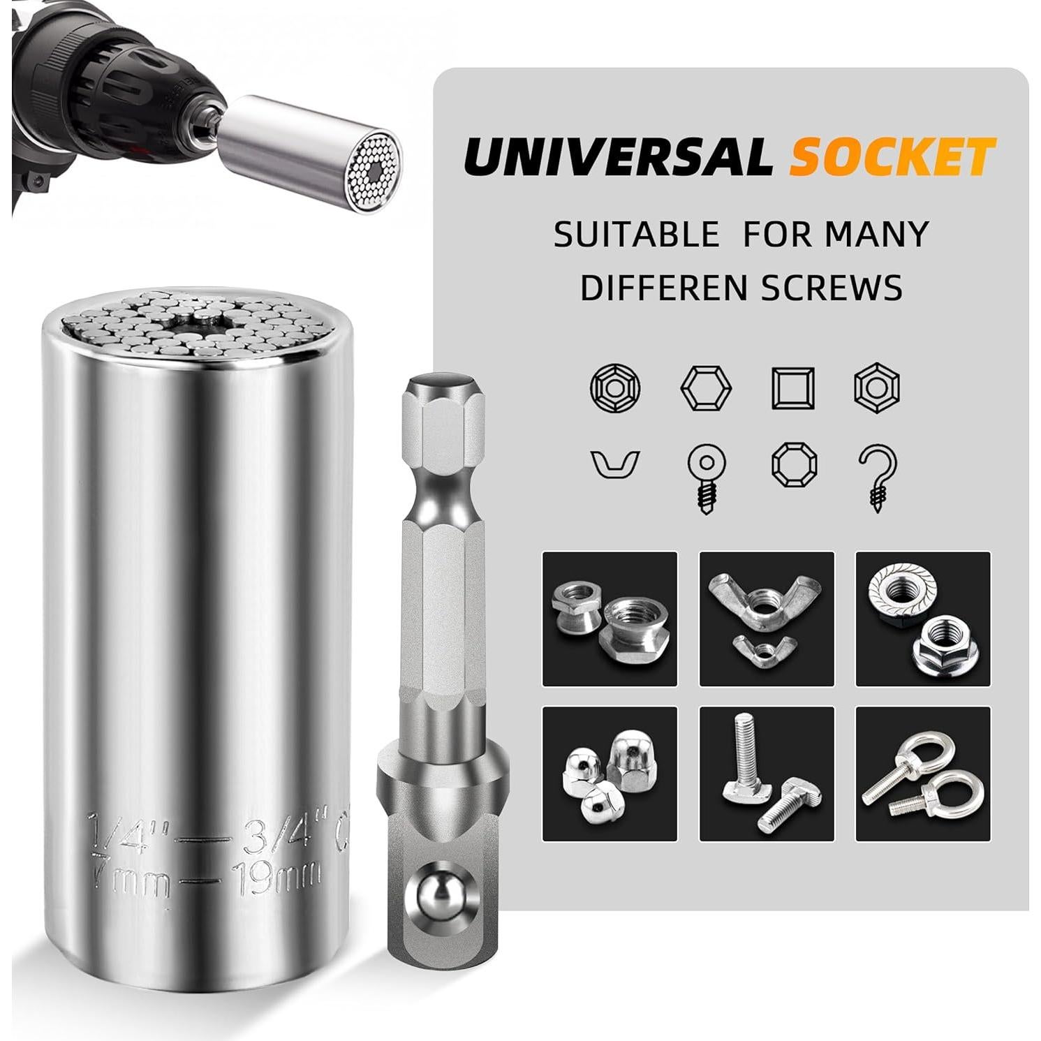 Juego de Socket Universal LWWTBS 54 Piezas 7-19mm