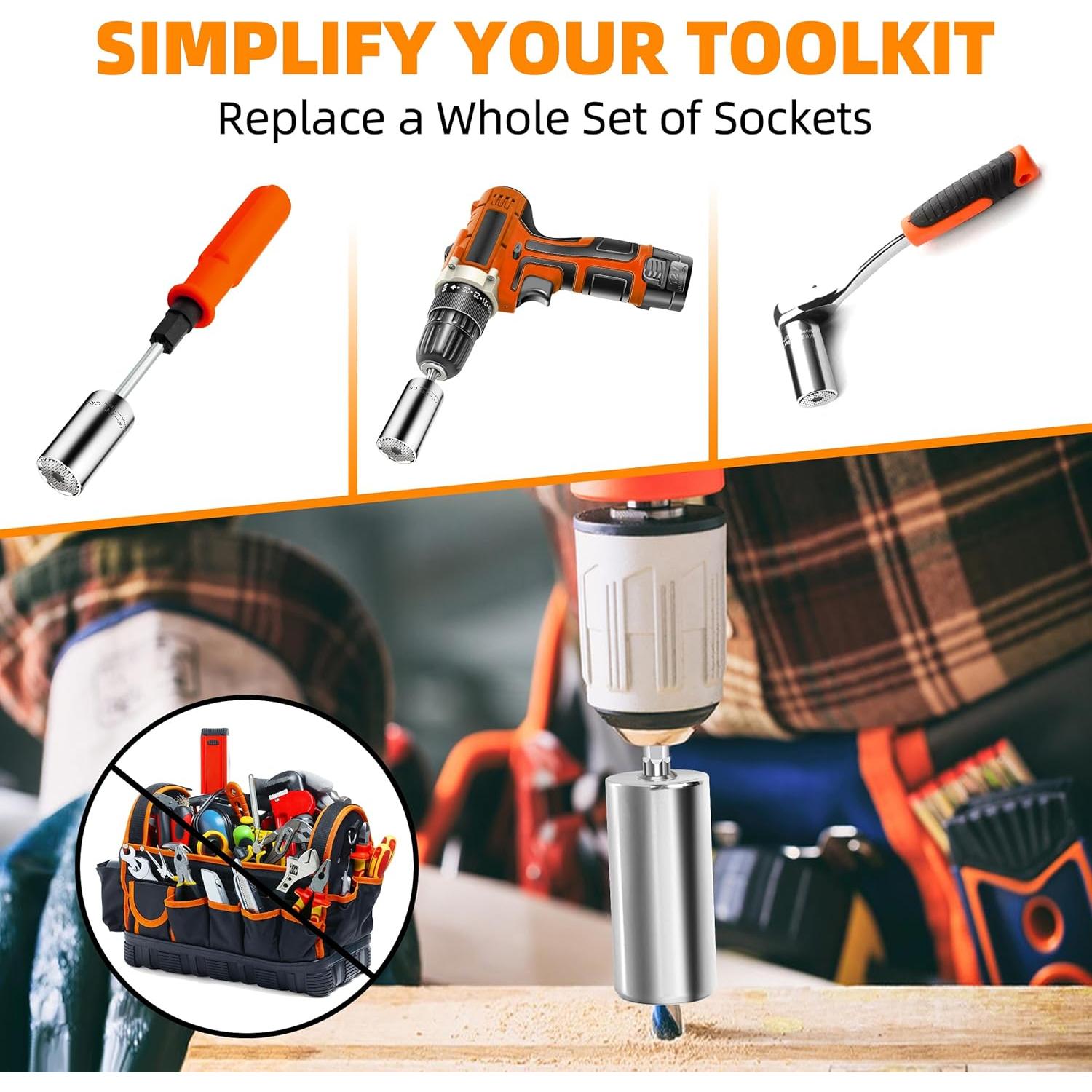 Juego de Socket Universal LWWTBS 54 Piezas 7-19mm