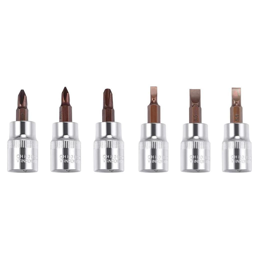 Juego de Enchufes Phillips uxcell 3/8" 6 Piezas Acero S2