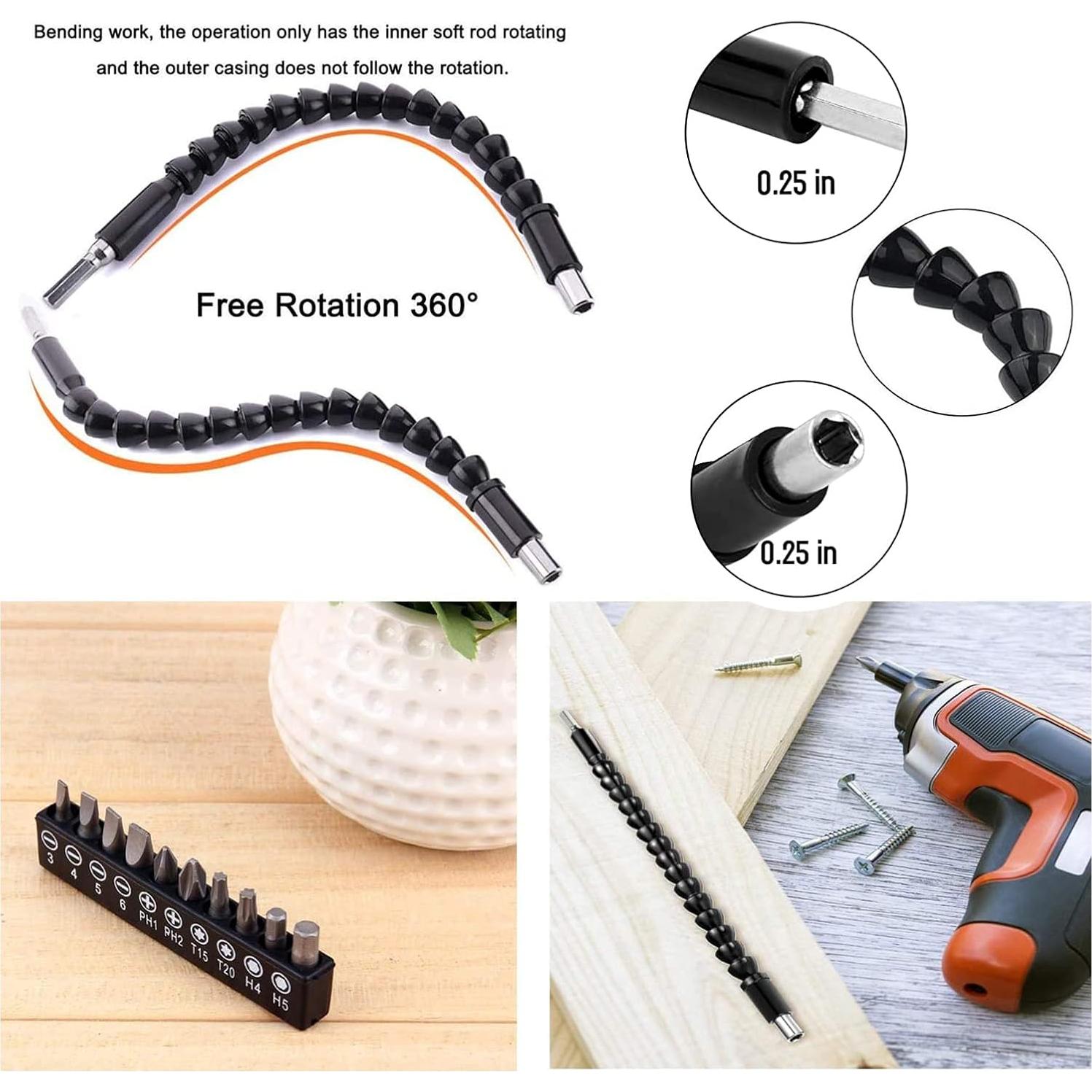 Extensión de Broca Flexible YIOYULEN 29.5cm 12PCS Adaptador