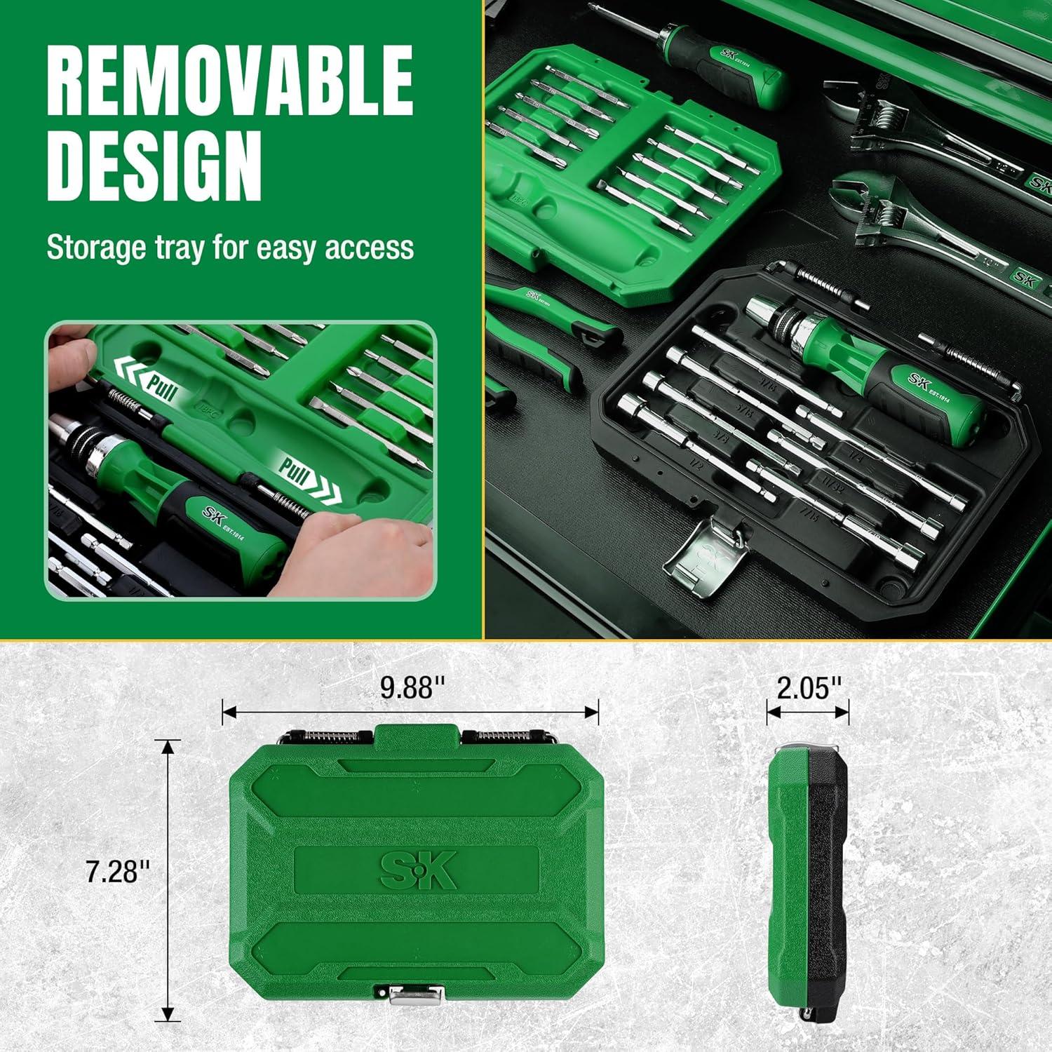 Destornillador de Trinquete 22-en-1 SK con Puntas Intercambiables