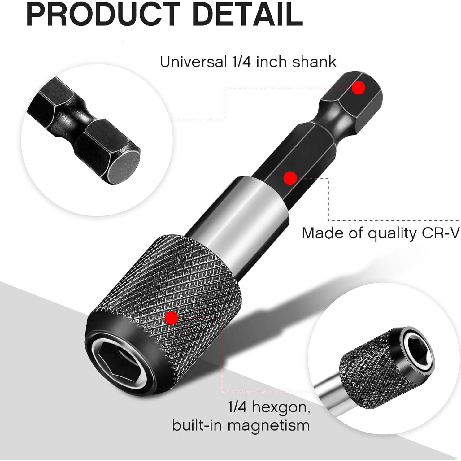 Chumia 10 Piezas Soporte de Broca Magnético 1/4" Hexagonal