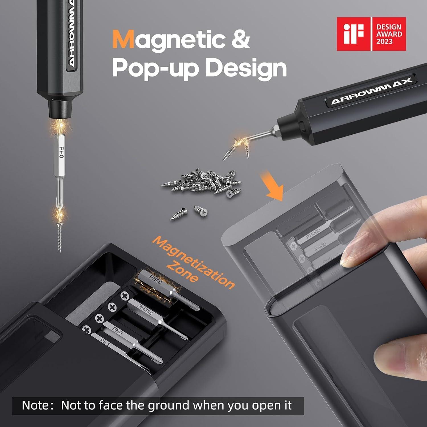 Destornillador Eléctrico AM ARROWMAX SES-BLACK 34 Puntas 500mAh