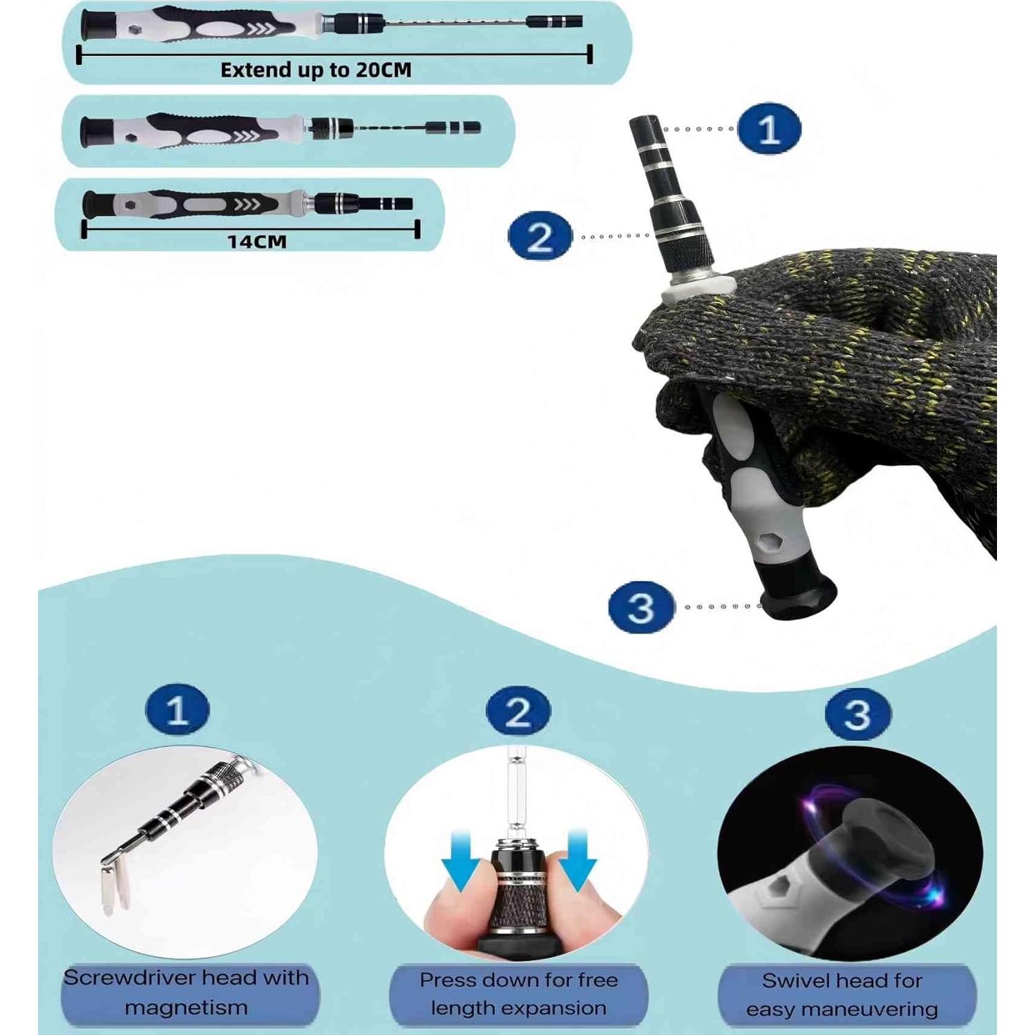 Juego de destornilladores 88 en 1 hgsdtools con trinquete