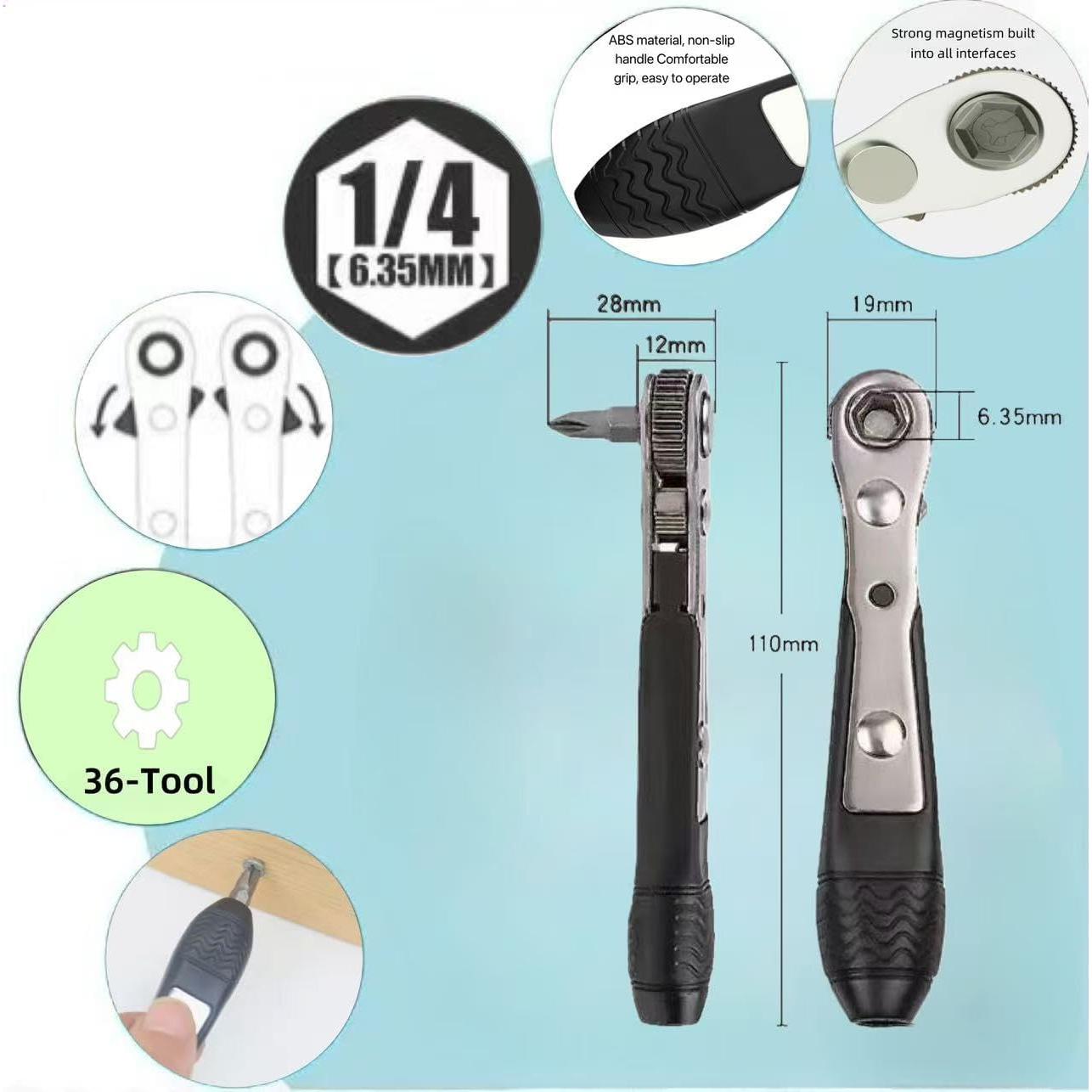 Juego de destornilladores 88 en 1 hgsdtools con trinquete