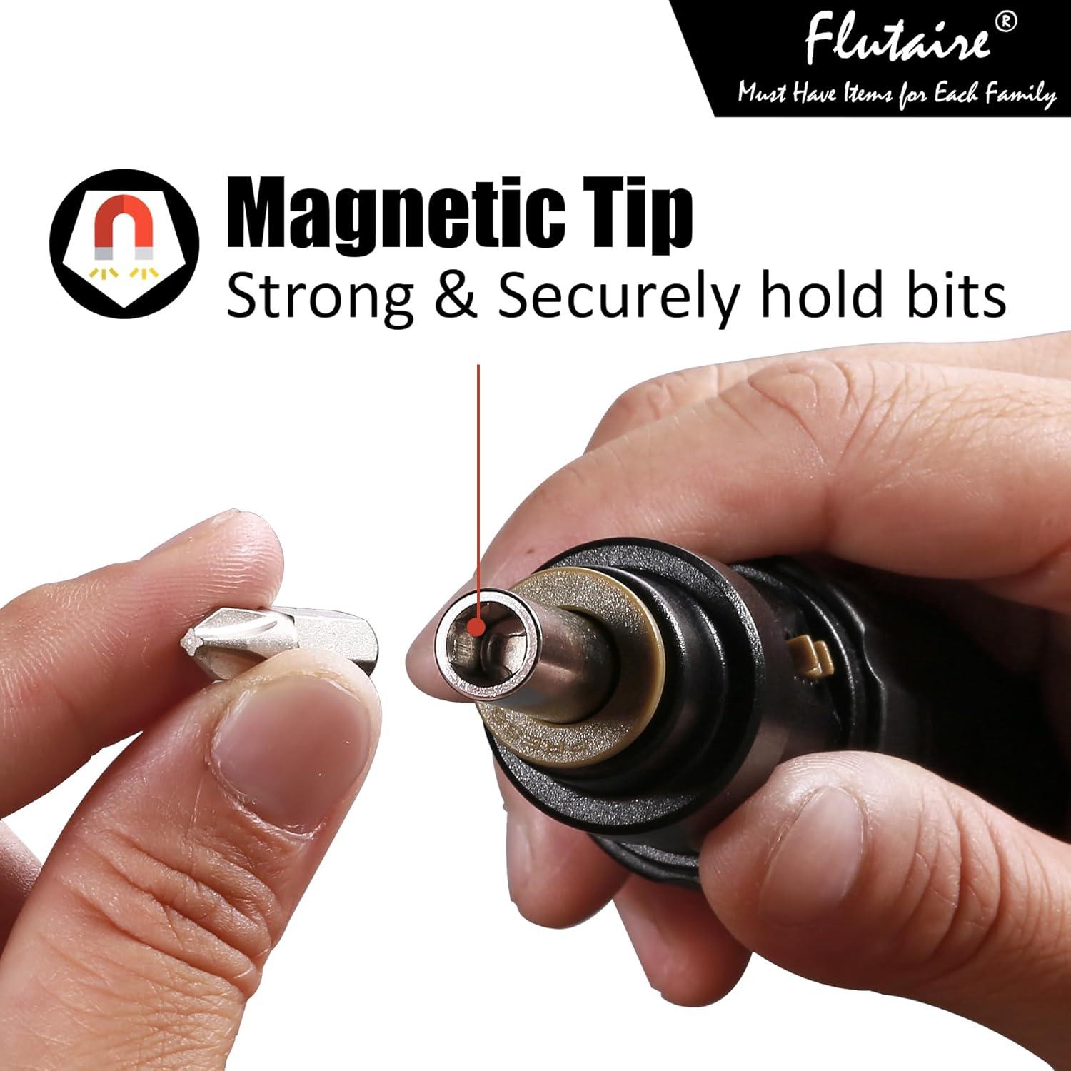 Juego de Destornillador de Carraca Flutaire 10 en 1 con Puntas