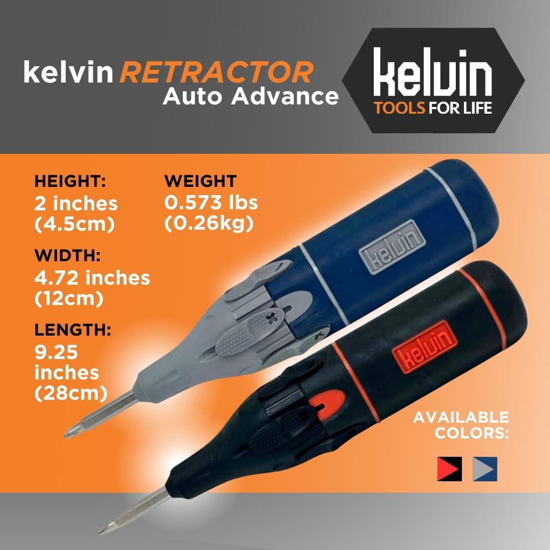Destornillador Automático Kelvin Retractor 6-en-1 Negro/Naranja