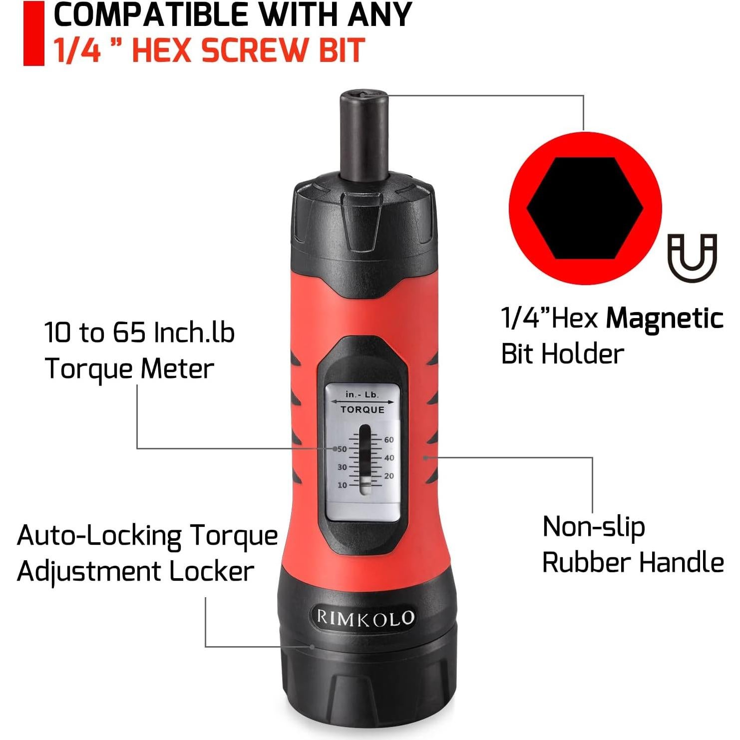 Juego de Llave de Torque RIMKOLO NLQZ-01 con 30 Puntas y Estuche