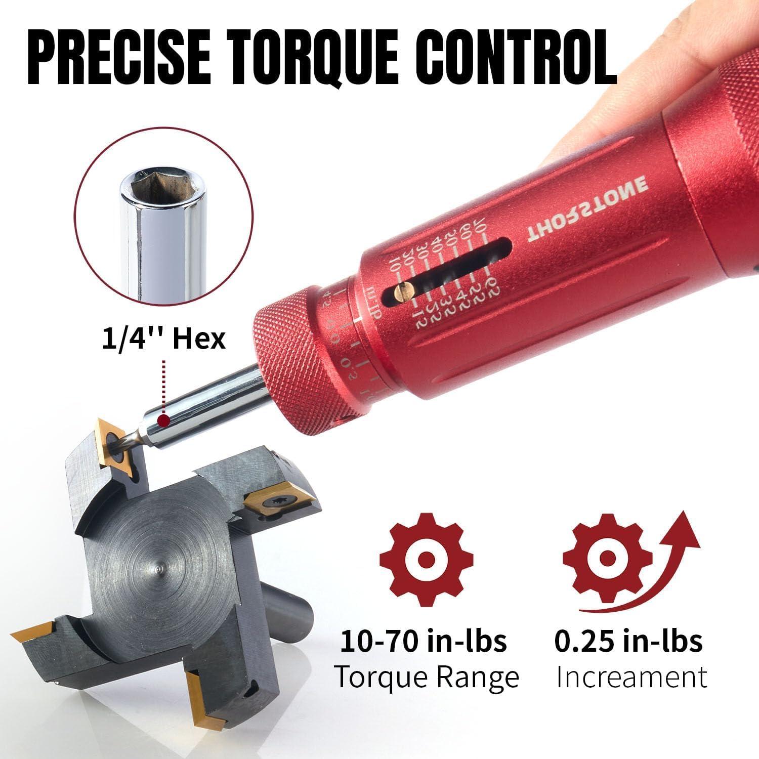 Juego de Llave de Torque Thorstone 40 Piezas 1/4'' 10-70 In-lbs