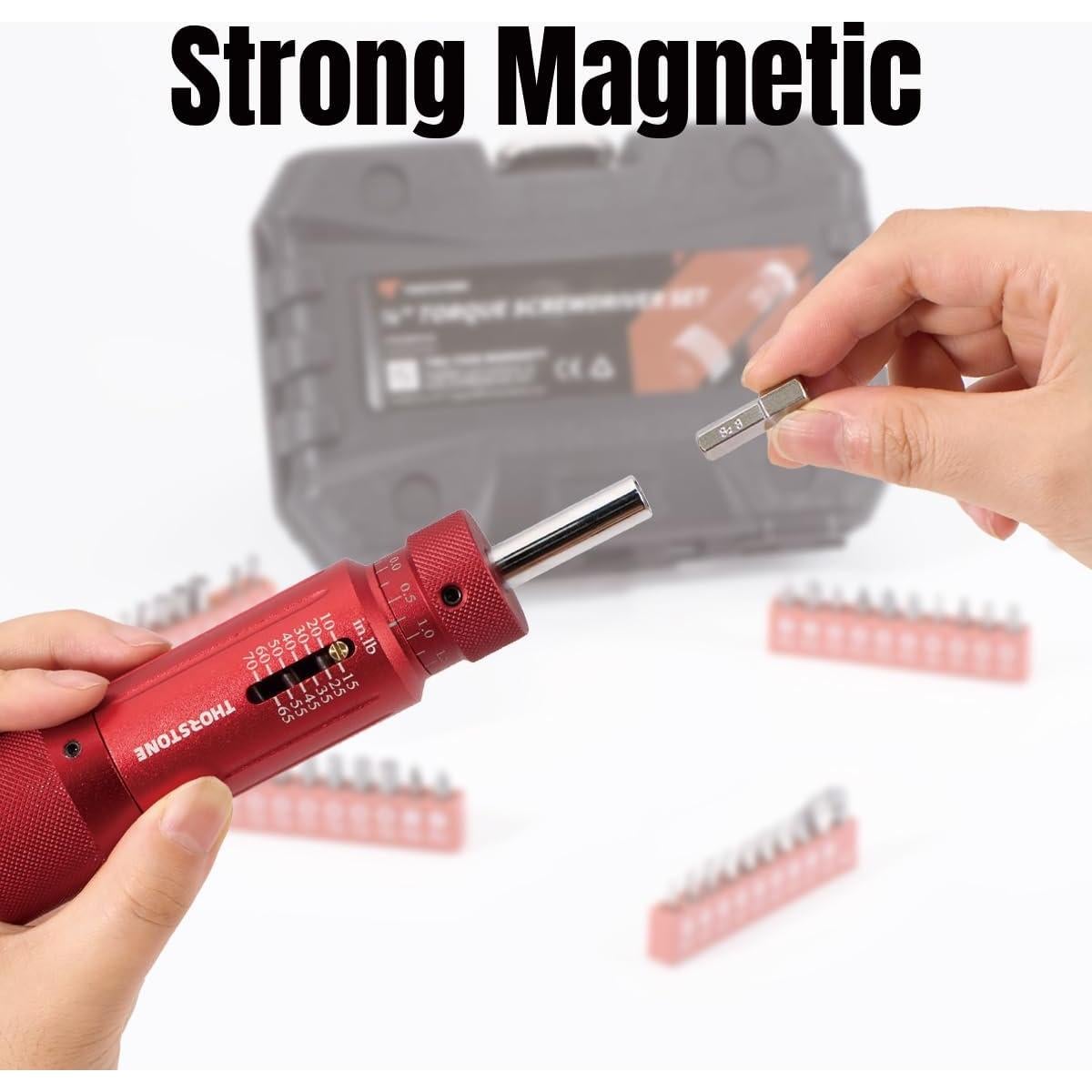 Juego de Llave de Torque Thorstone 40 Piezas 1/4'' 10-70 In-lbs