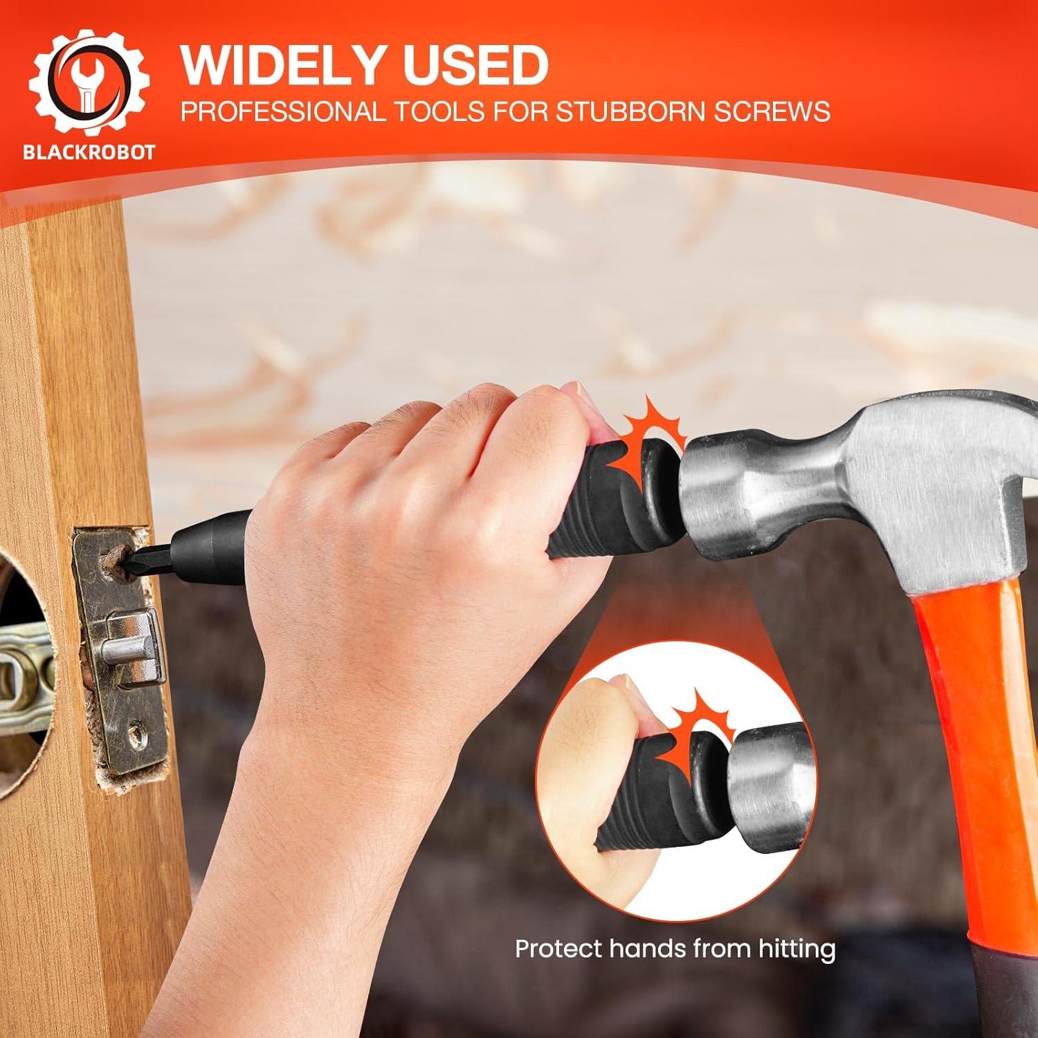 Juego de Destornillador de Impacto BLACKROBOT 1/2" CR-V 10 Piezas