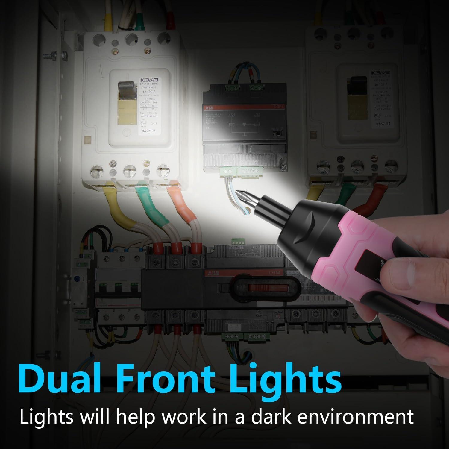 Destornillador Eléctrico Inalámbrico JENABOM 3.6V Rosa 20 Piezas