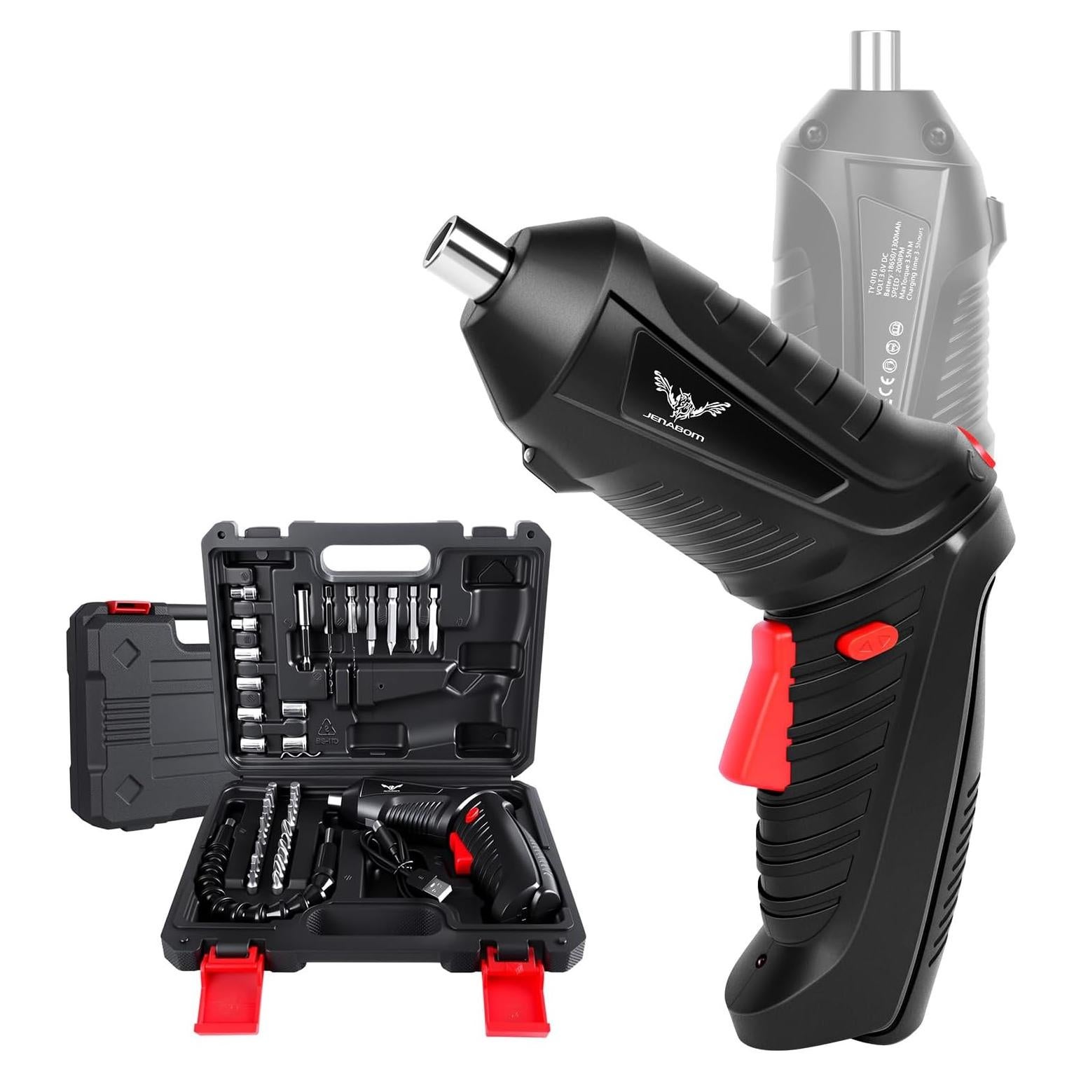 Destornillador Eléctrico Inalámbrico JENABOM 3.6V 47 Piezas