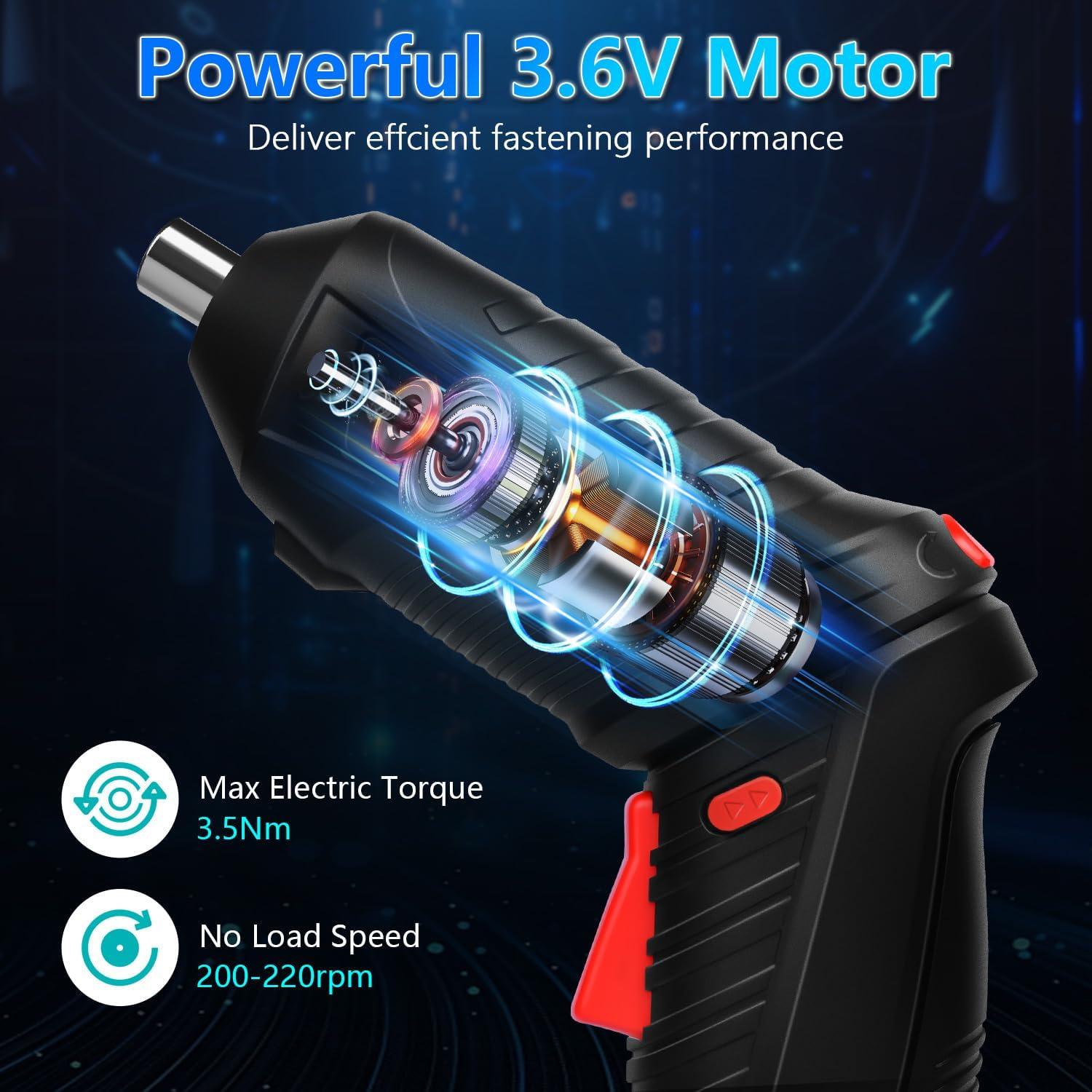 Destornillador Eléctrico Inalámbrico JENABOM 3.6V 47 Piezas