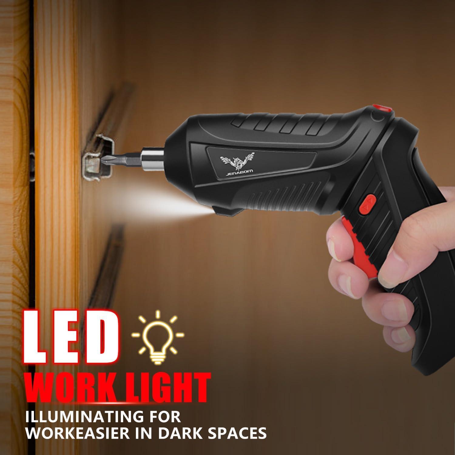 Destornillador Eléctrico Inalámbrico JENABOM 3.6V 47 Piezas