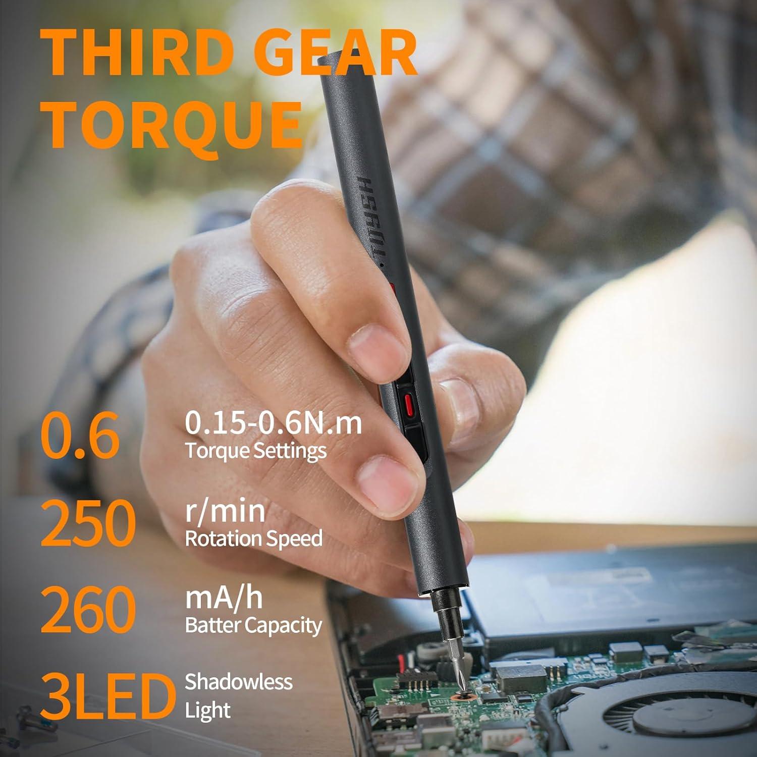 Destornillador Eléctrico Mini WmsWqiu 28-en-1 con Puntas Magnéticas