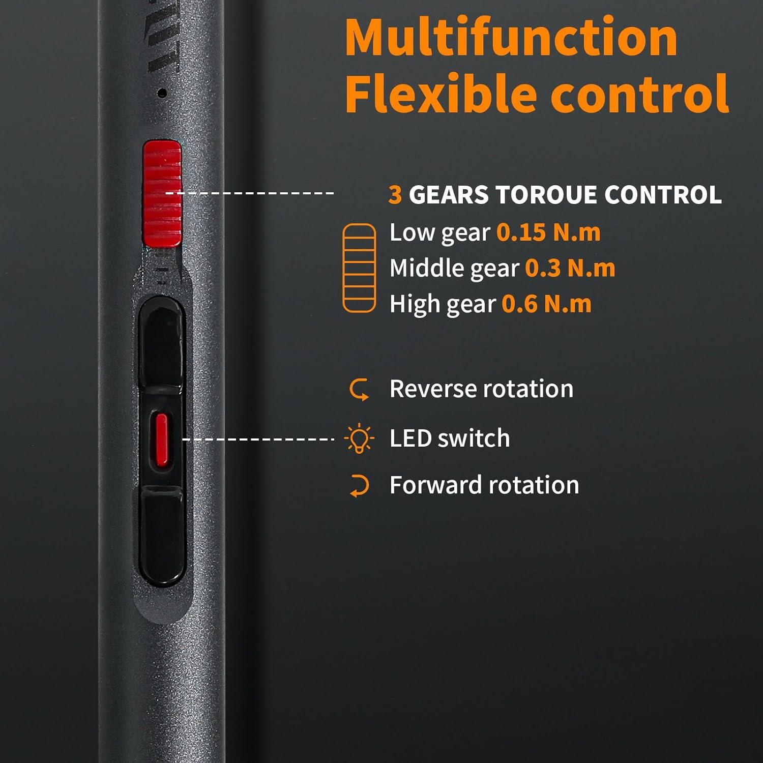 Destornillador Eléctrico Mini WmsWqiu 28-en-1 con Puntas Magnéticas