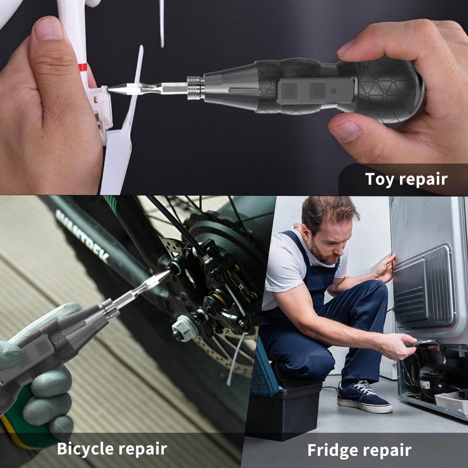 Destornillador Eléctrico Inalámbrico Hillyfe 2500mAh con Luz LED