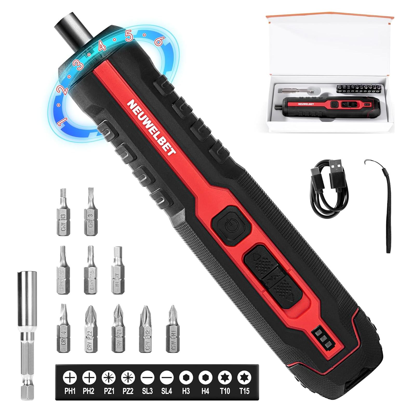 Destornillador Inalámbrico 4V NEUWELBET con Carga USB-C