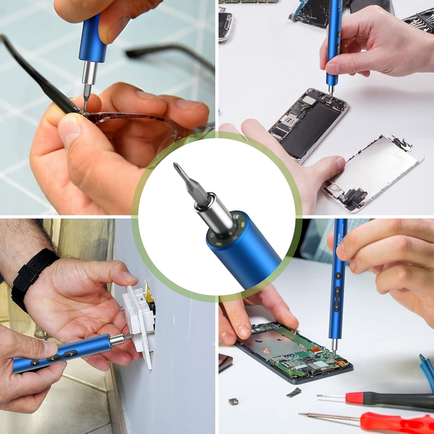 Destornillador Eléctrico KeeKit 28 en 1 Recargable USB Azul