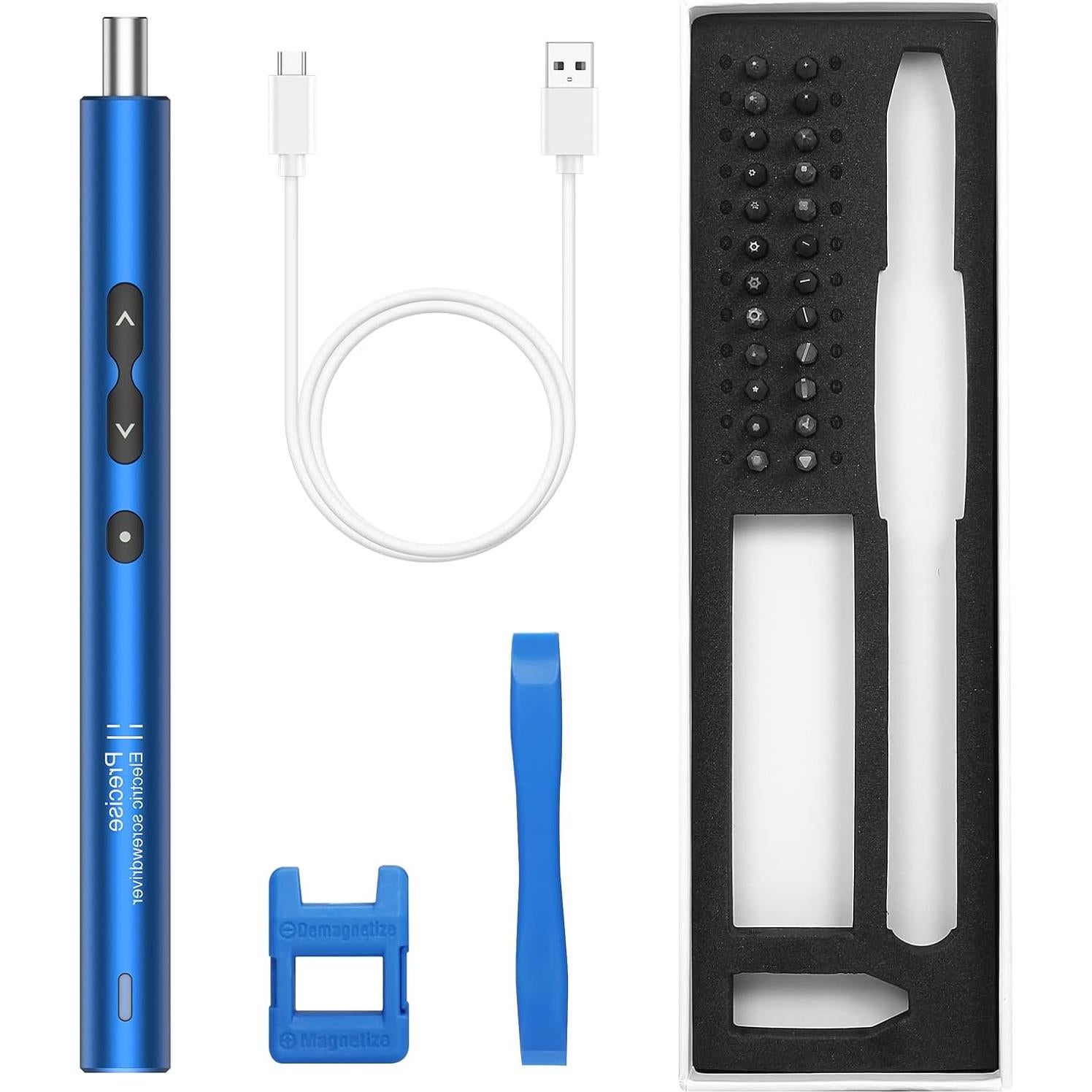 Destornillador Eléctrico KeeKit 28 en 1 Recargable USB Azul