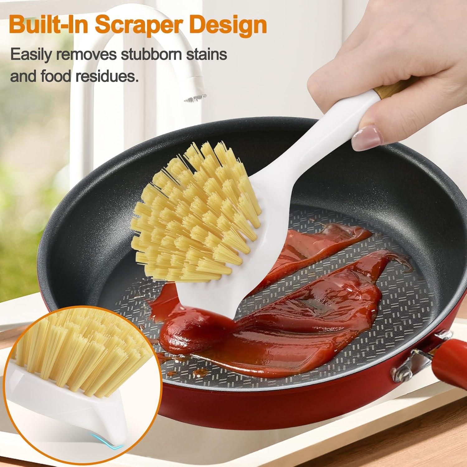 Cepillo de Platos SOGCASE con Mango de Bambú - Paquete de 2