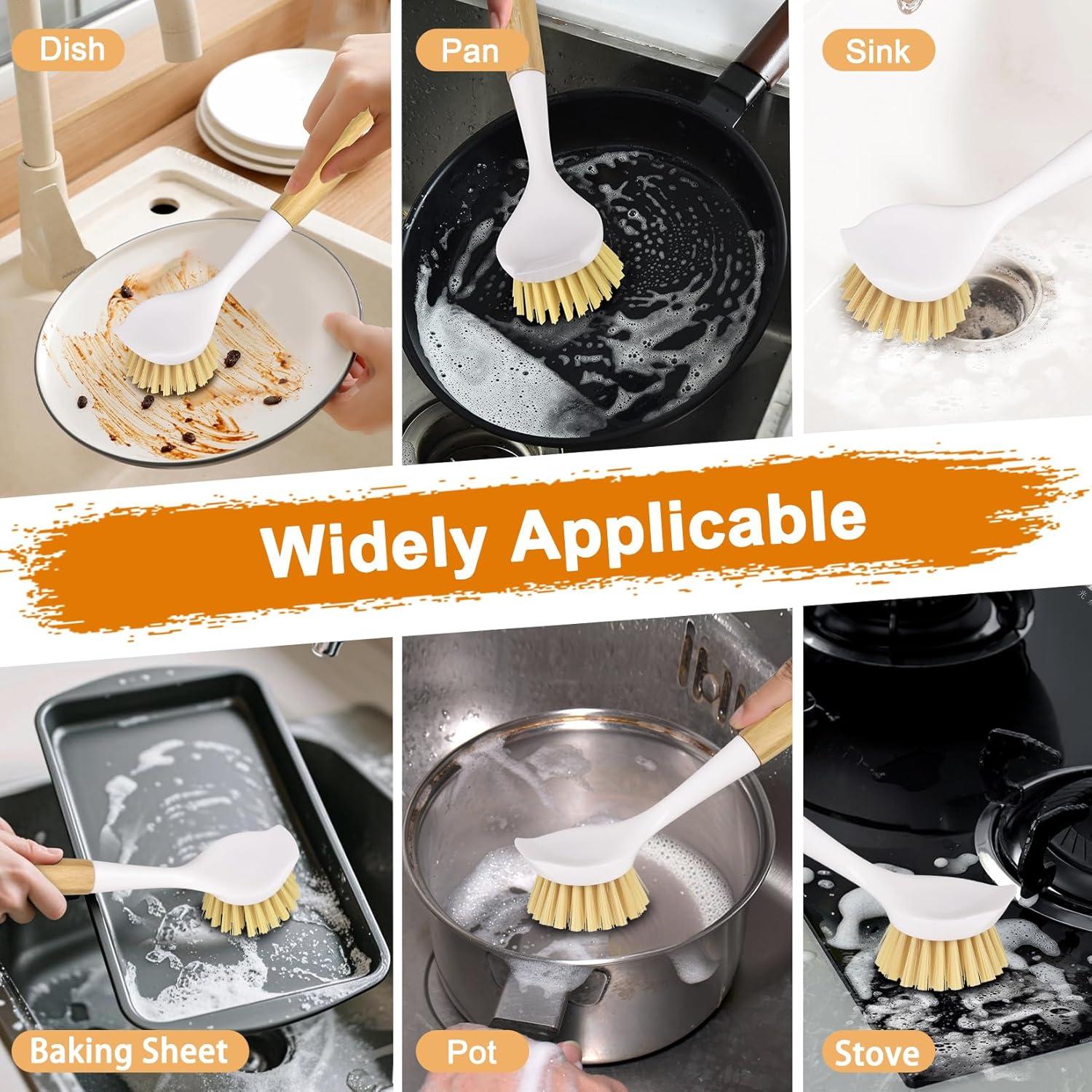 Cepillo de Platos SOGCASE con Mango de Bambú - Paquete de 2