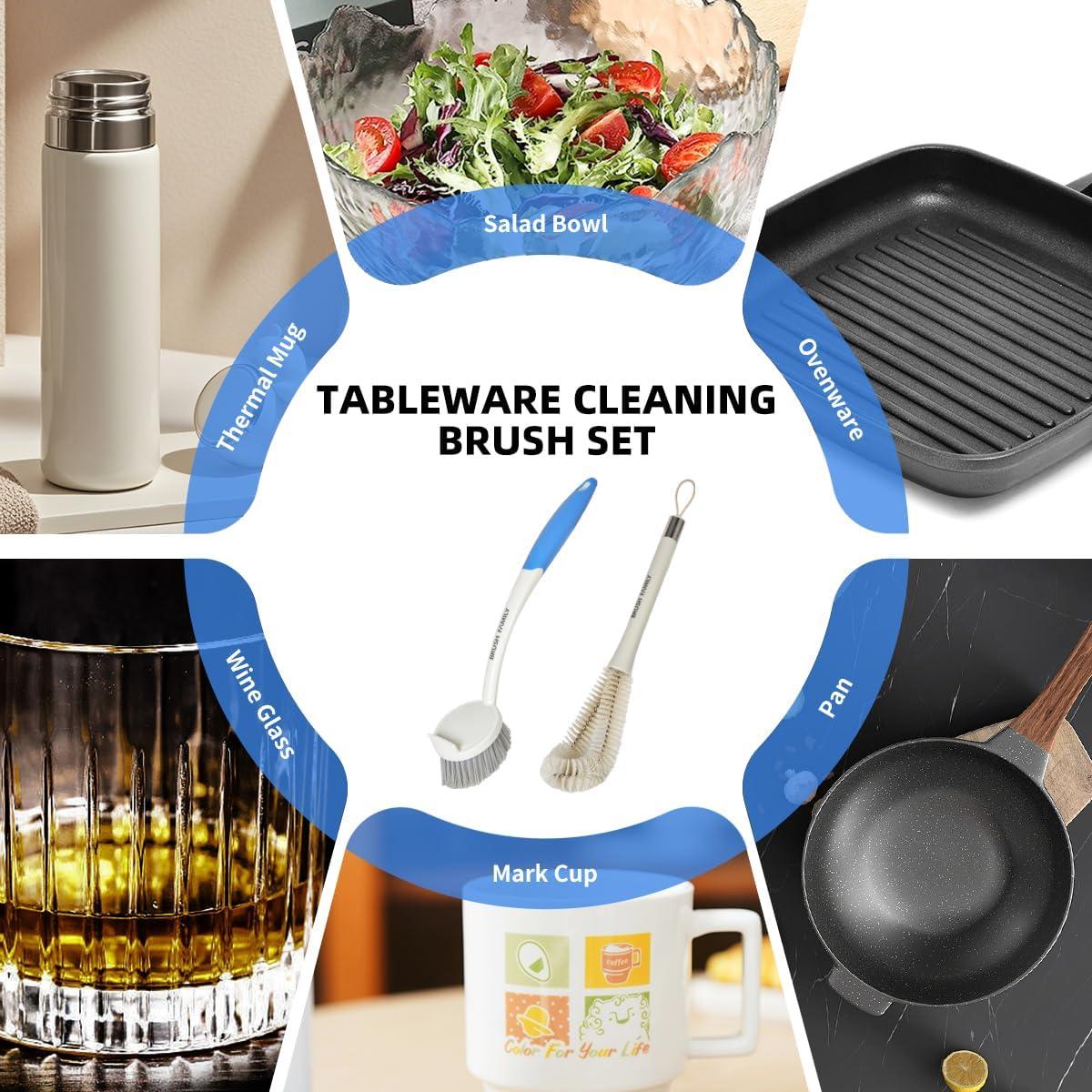 Juego de 2 cepillos de limpieza BRUSH FAMILY con raspador