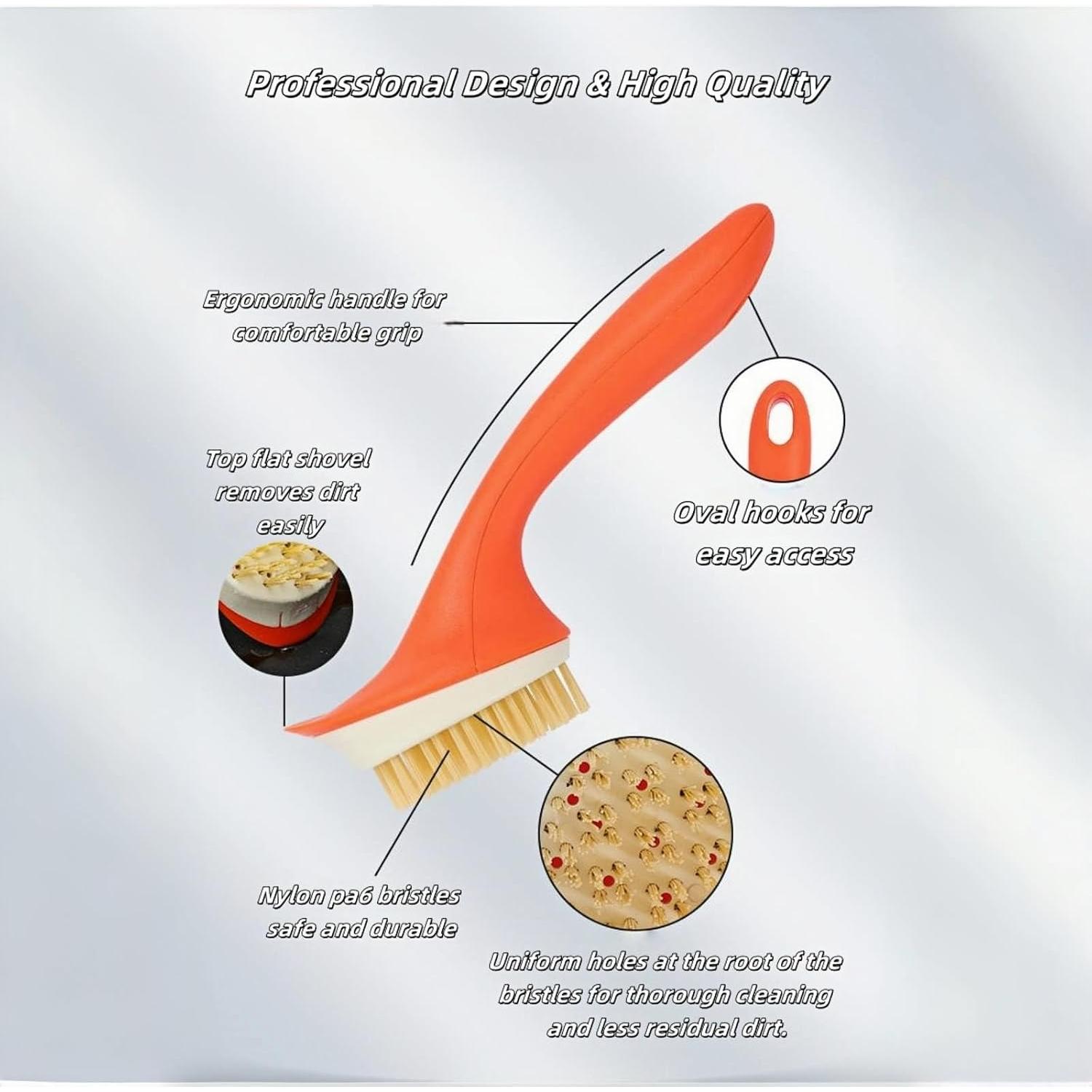 Cepillo para Platos Gudwivulyde Naranja con Agujeros de Lavado