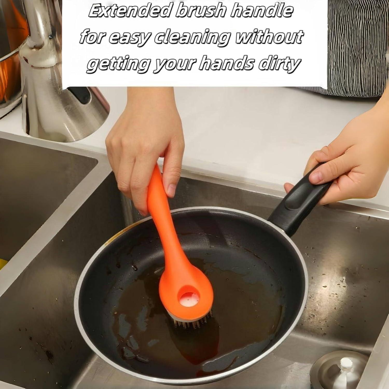 Cepillo para Platos Gudwivulyde Naranja con Agujeros de Lavado