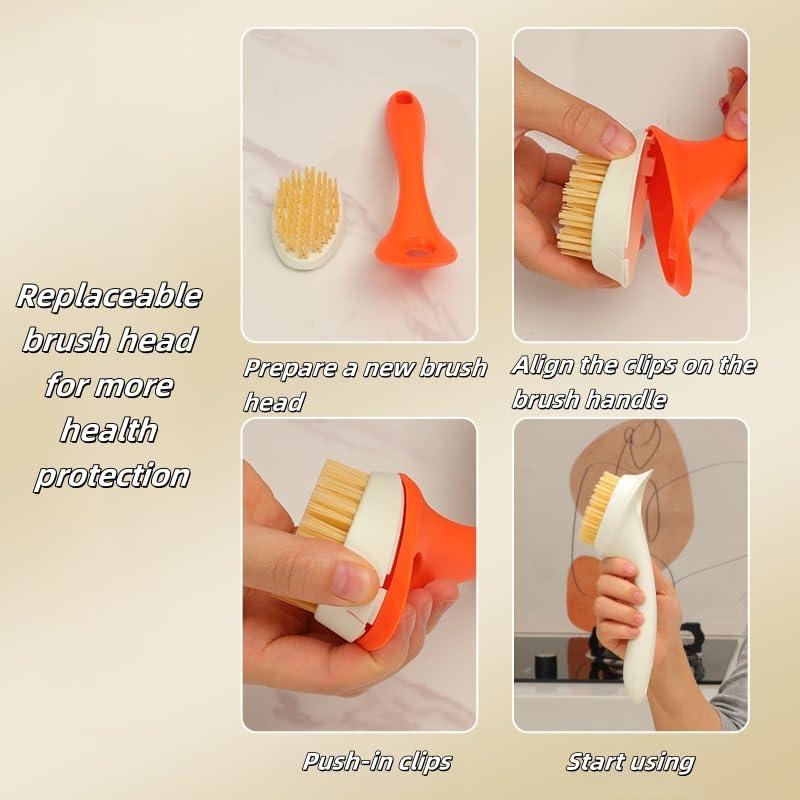 Cepillo para Platos Gudwivulyde Naranja con Agujeros de Lavado