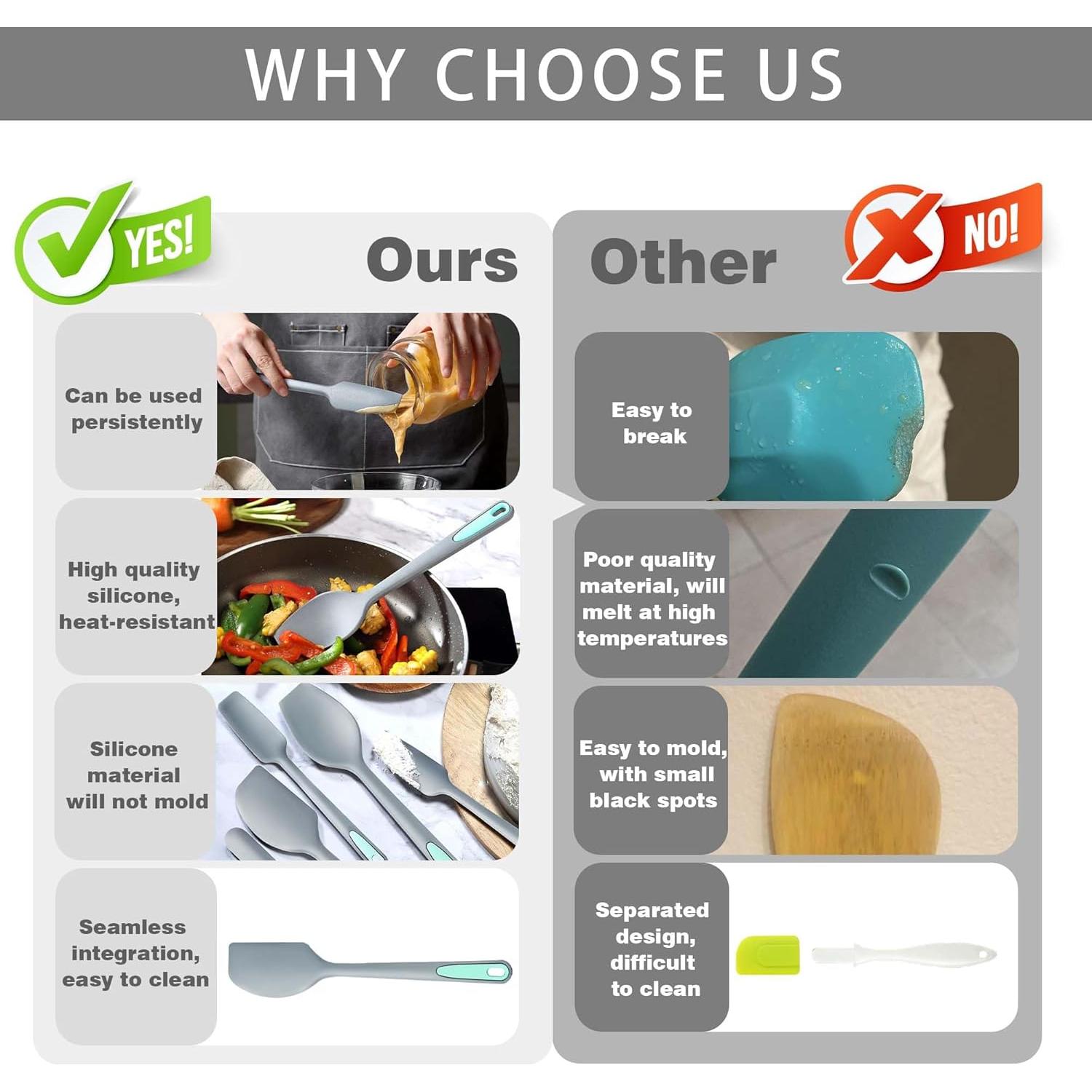 Juego de 5 Espátulas de Silicona To encounter - Antiadherentes y Resistentes al Calor