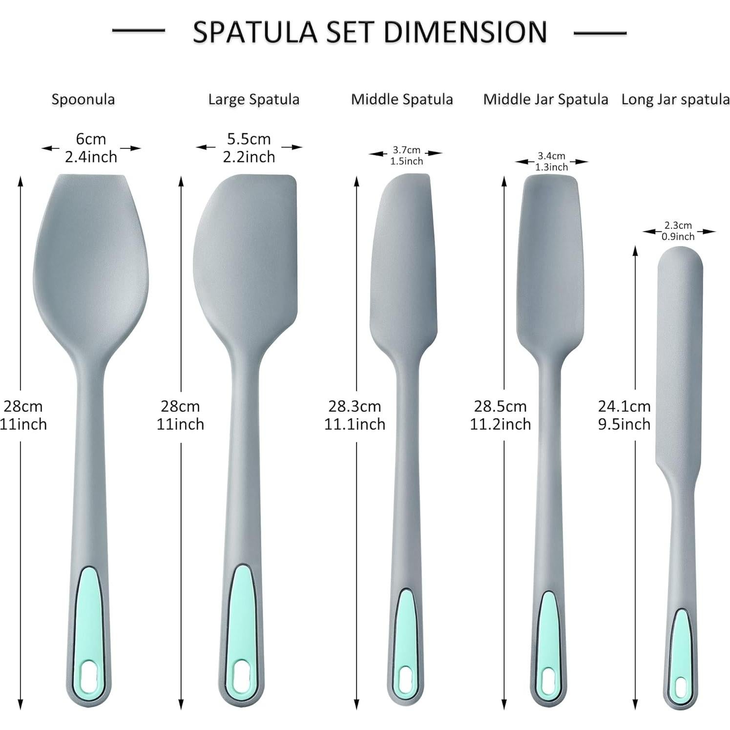 Juego de 5 Espátulas de Silicona To encounter - Antiadherentes y Resistentes al Calor