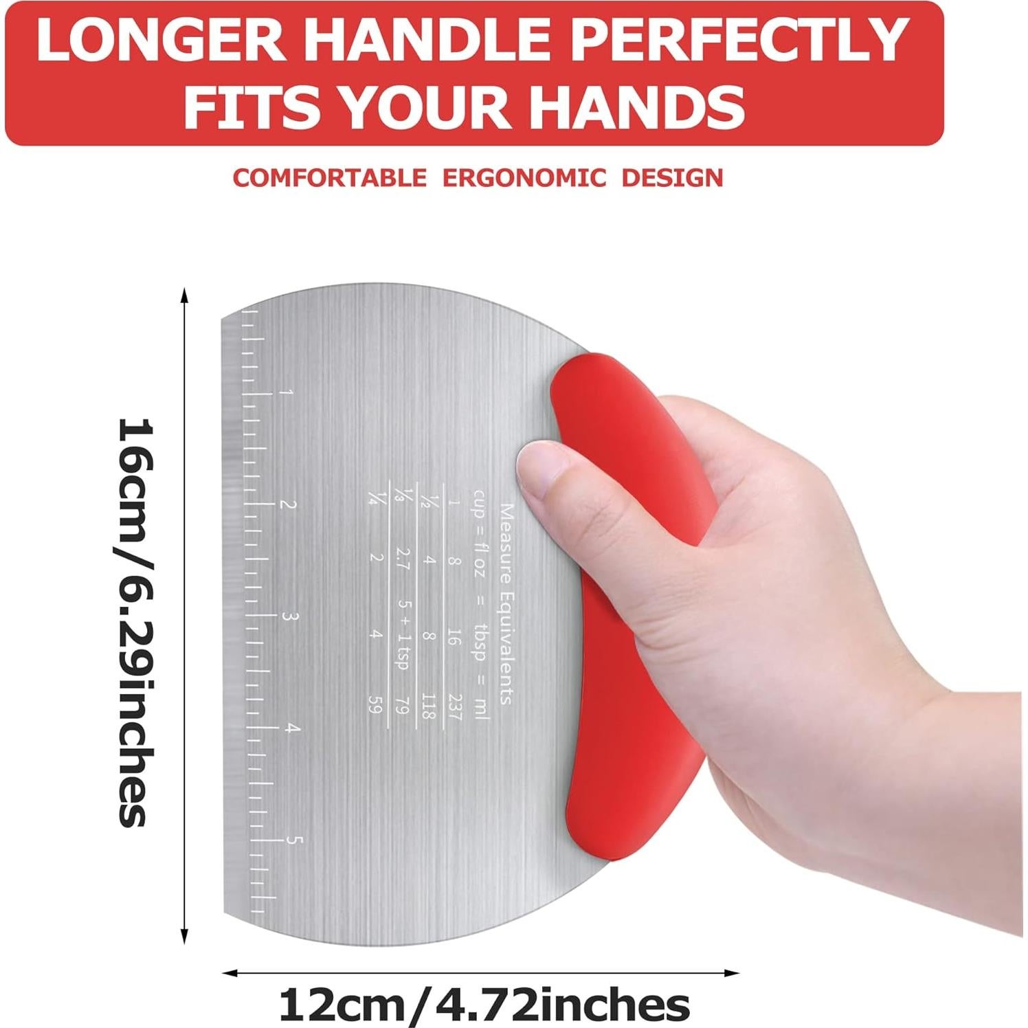 Cortador de Masa Choicy de Acero Inoxidable 10.16 cm Rojo