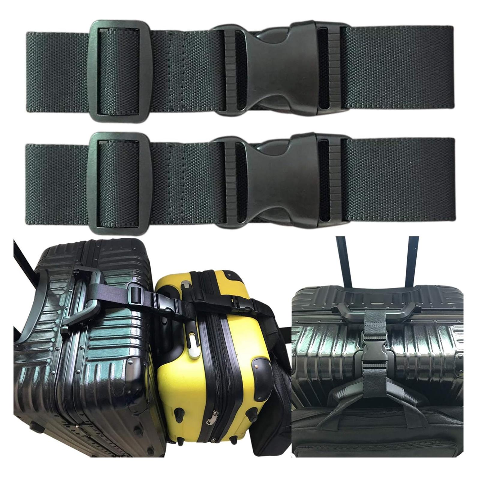 Correa de Equipaje Ajustable Monochef 2 Pcs Negra TSA